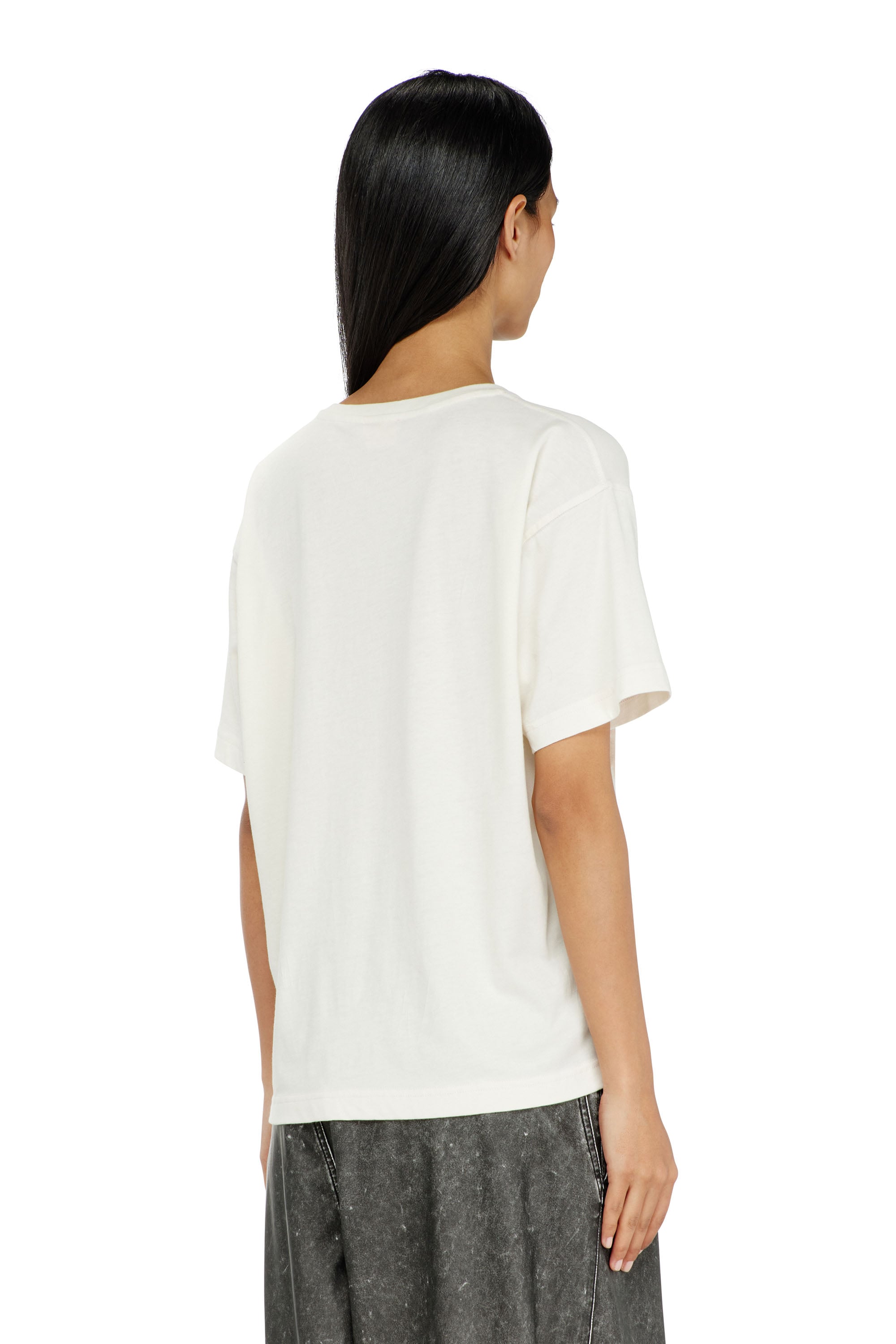 Diesel - T-NORMY-AA4, Female's Tシャツ in ホワイト/ピンク - 4