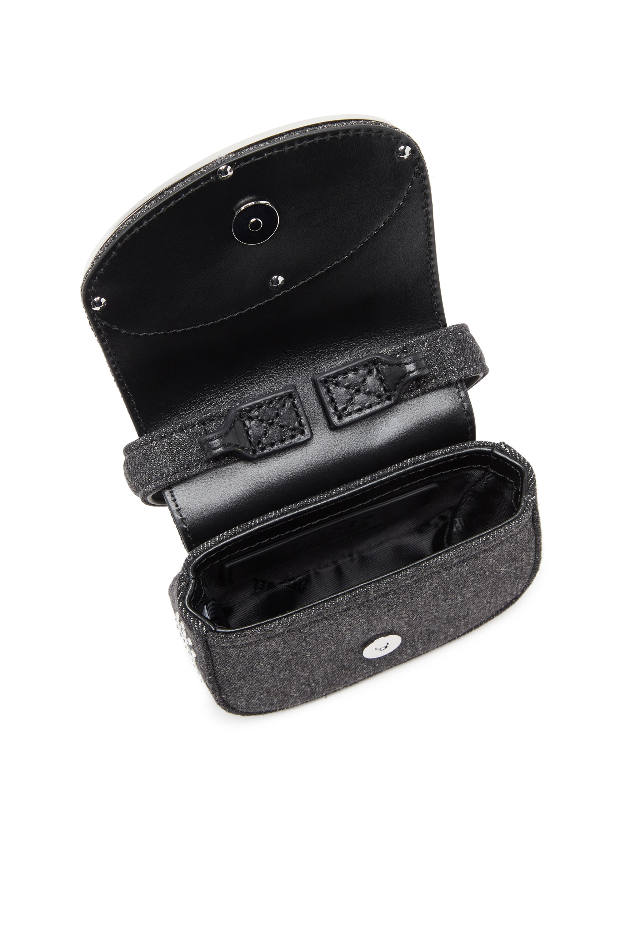 Diesel - 1DR XS, Female's 1DR Xs-Iconic mini bag in denim and crystals in ブラック - 5