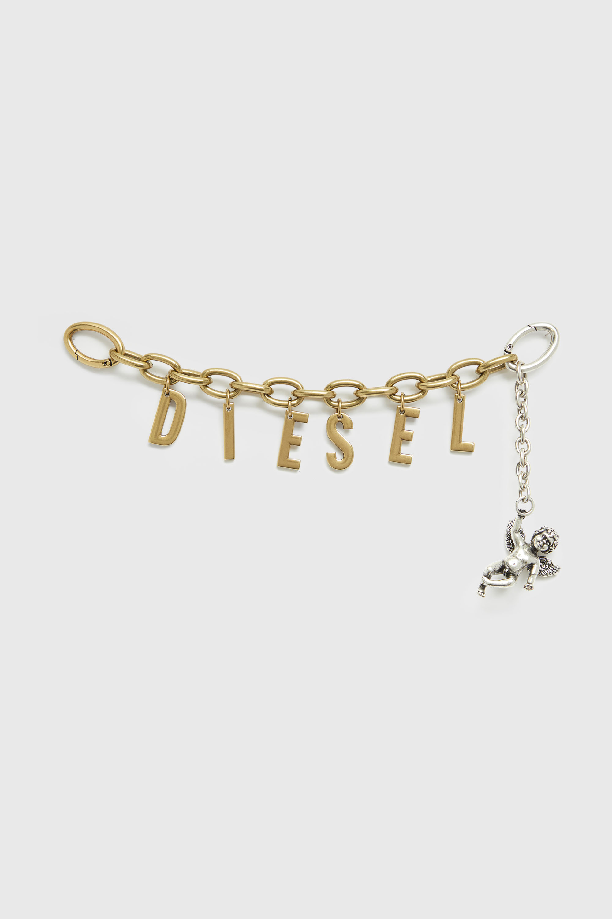 Diesel - CHAIN-D III S, Female's Metal letter charm with cherub in ゴールド - 1