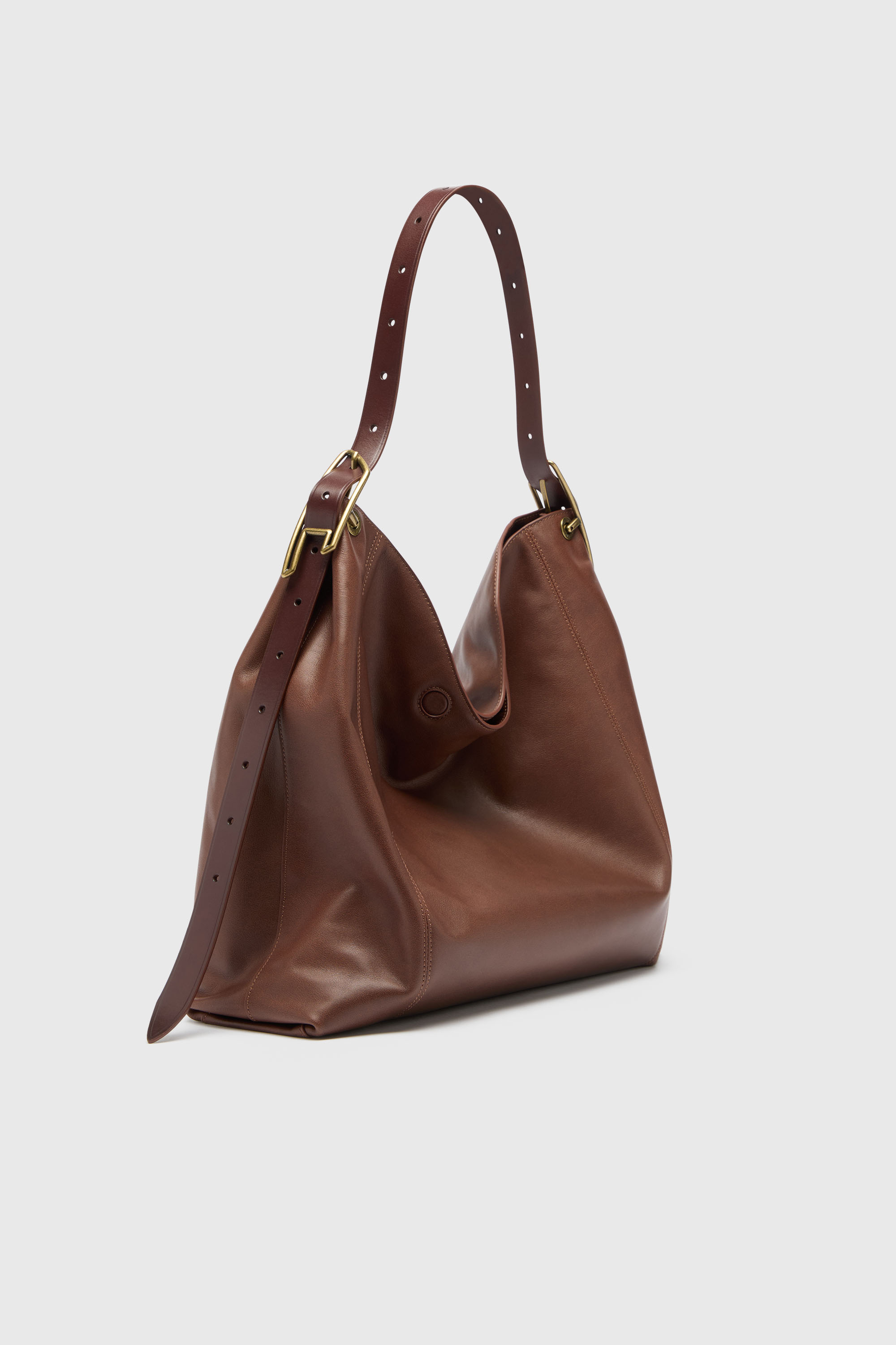 Diesel - D-LINE HOBO L, Female's D-Line-Hobo bag in leather in ダークブラウン - 2