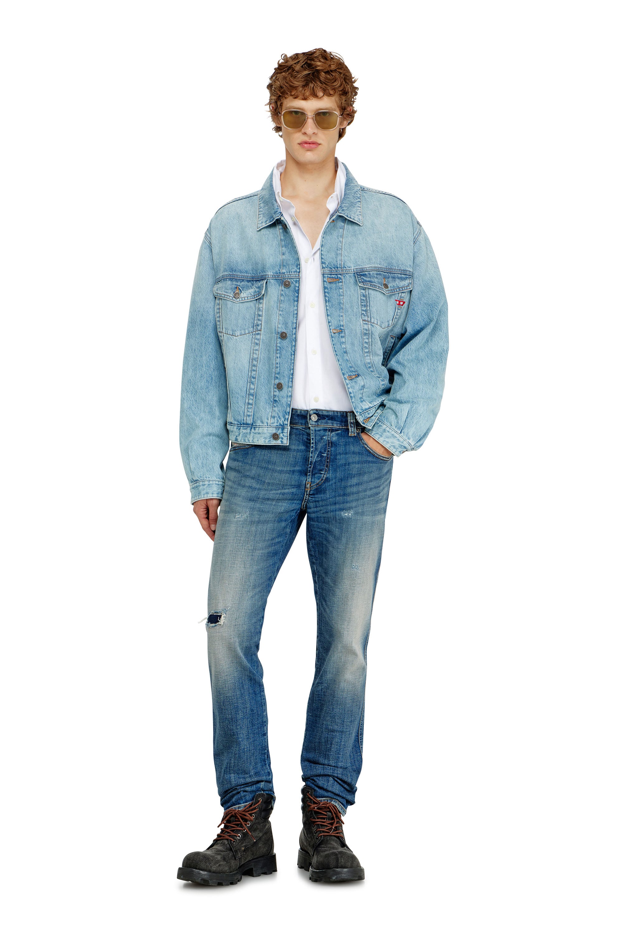 Diesel - D-RANGER, Unisex's デニムジャケット in ライトブルー - 4