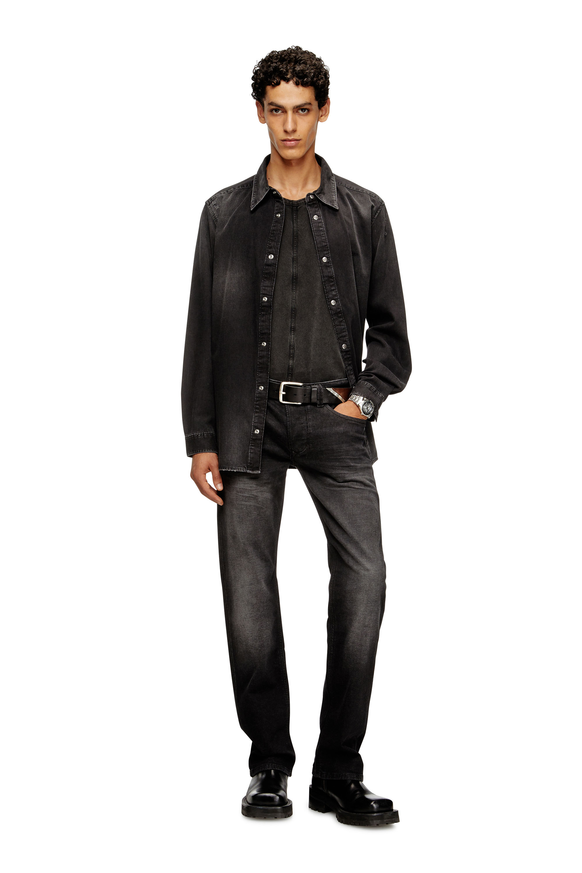 Diesel - D-SIMPLY, Male's Long-sleeve denim shirt in ブラック - 2