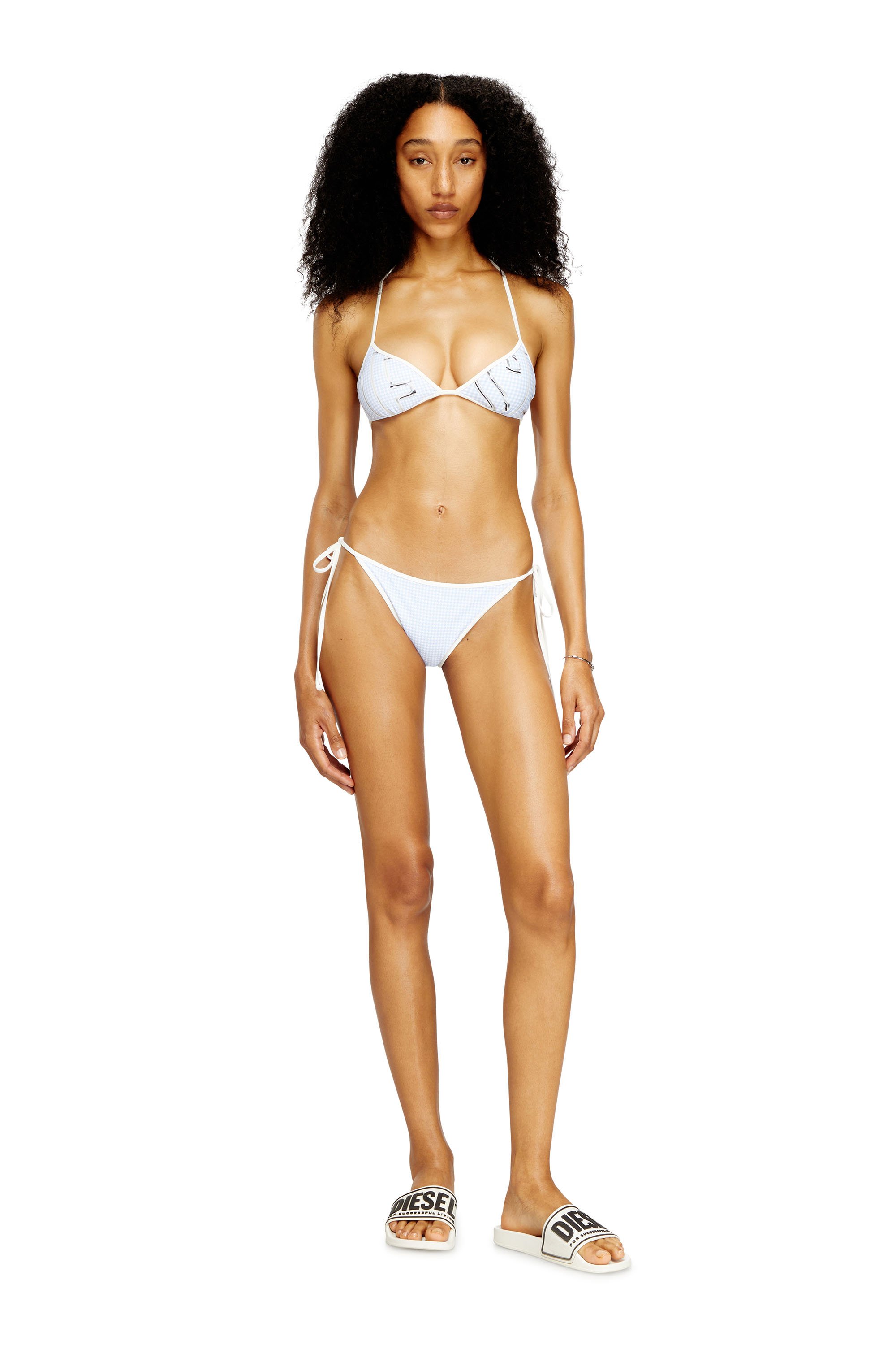 Diesel - TAYLOR-D-CORE, Female's Bikini bottoms with gingham print in ホワイト - 3
