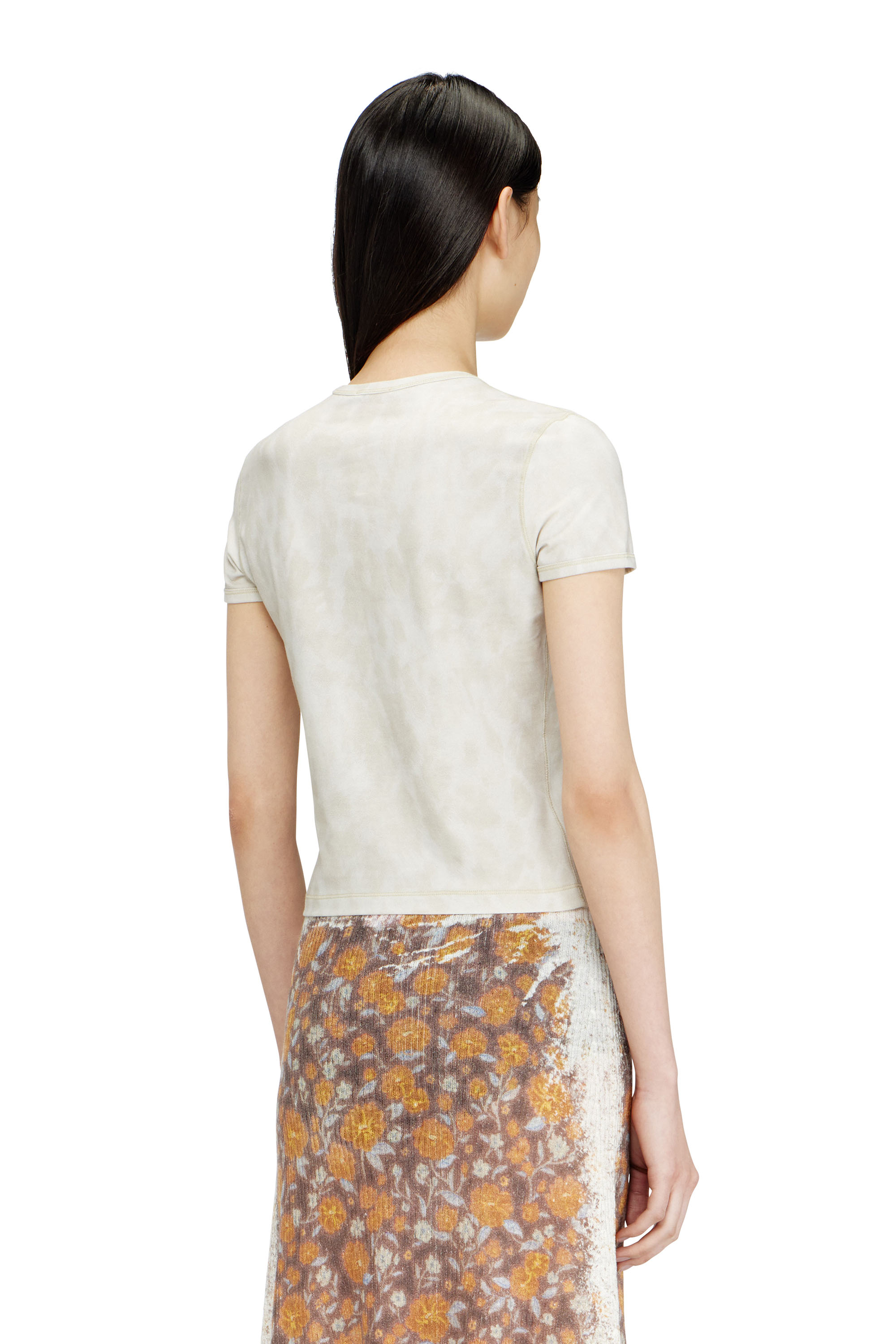 Diesel - T-ANIMA, Female's Animal-print T-shirt in stretch jersey in グレー - 4