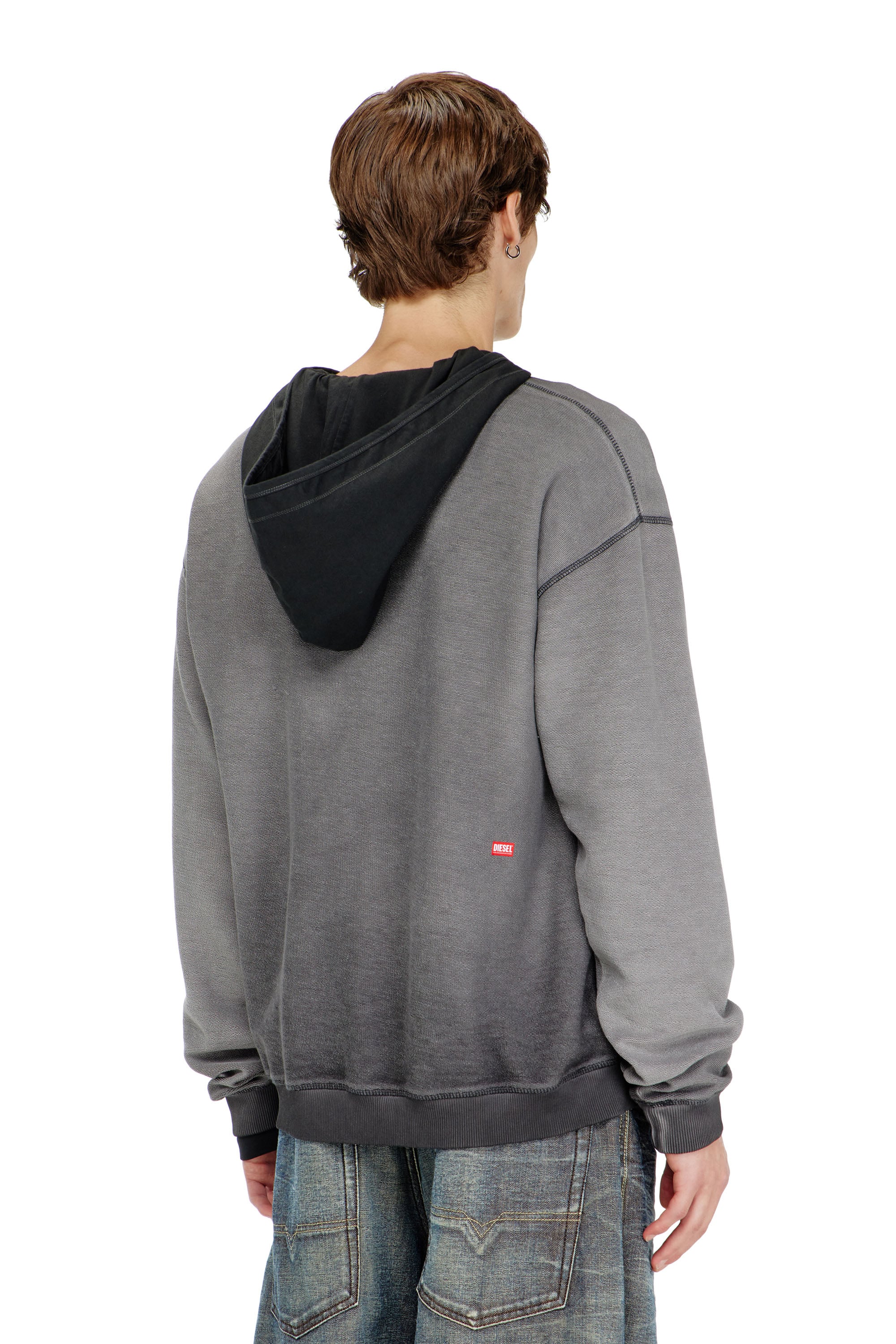 Diesel - S-ARON-RAW, Male's プルオーバースウェット in ダークグレー - 4