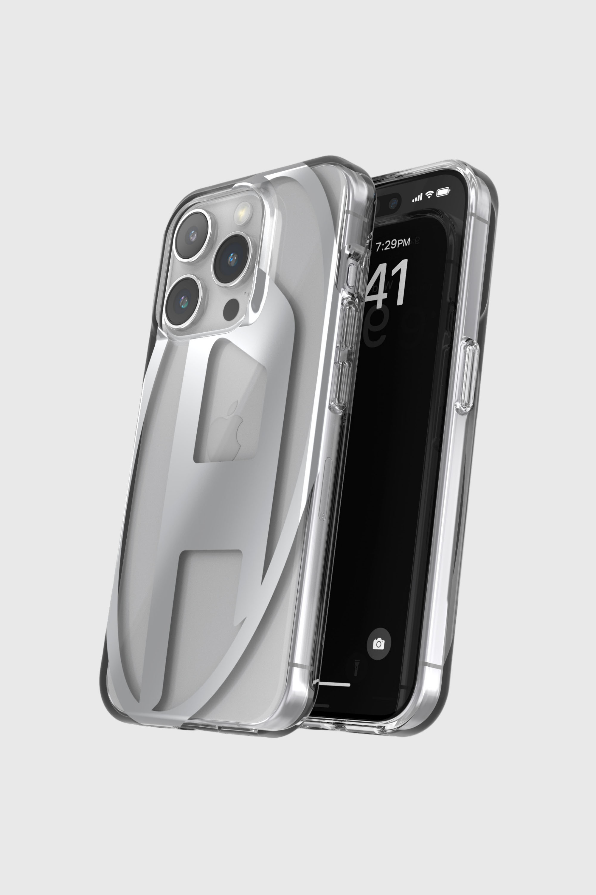 Diesel - 54202 MOULDED CASE, Unisex's iPhone 15 Pro クリアケース in シルバー - 4