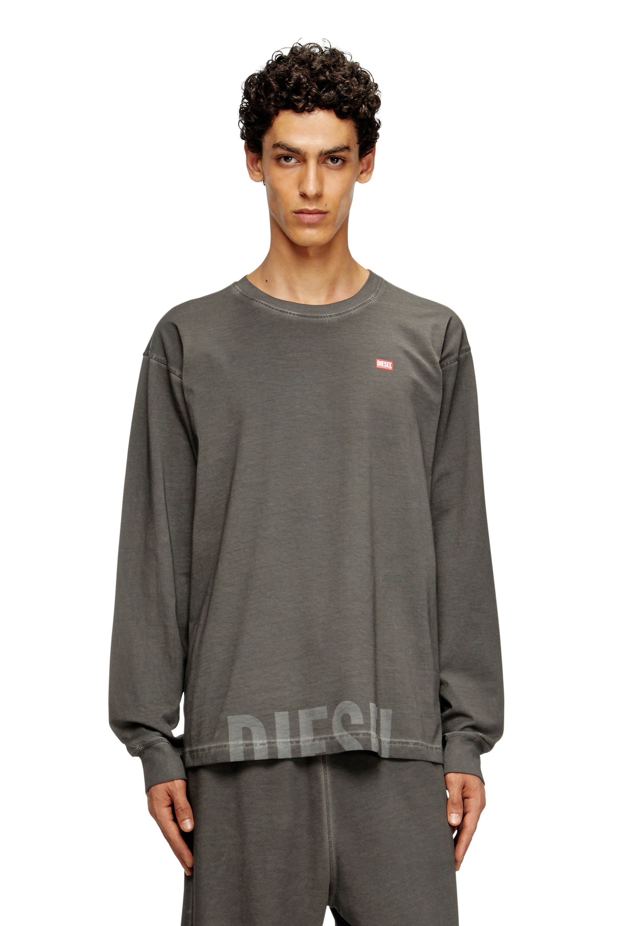 Diesel - T-NORM-LS-T7, Male's 長袖Tシャツ in ダークグレー - 1
