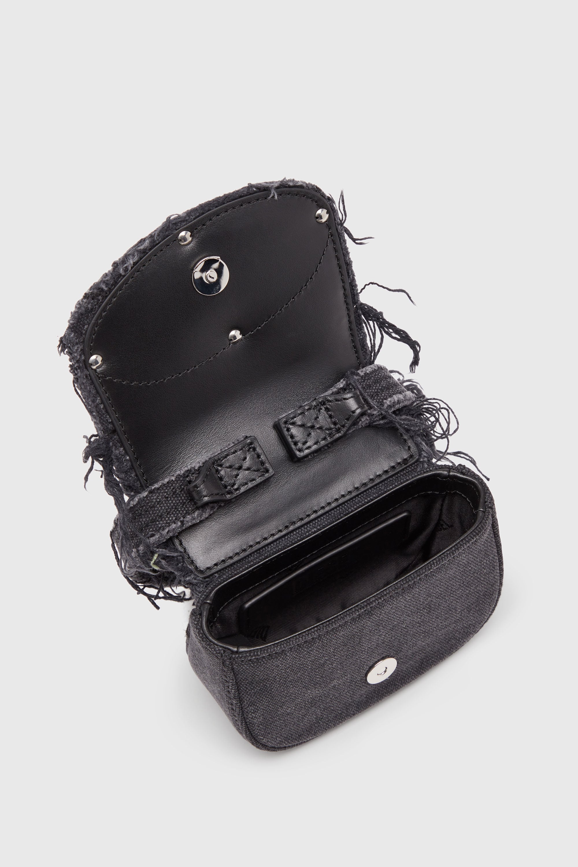 Diesel - 1DR XS, Female's 1DR XS-Iconic mini bag in canvas and leather in ブラック - 5