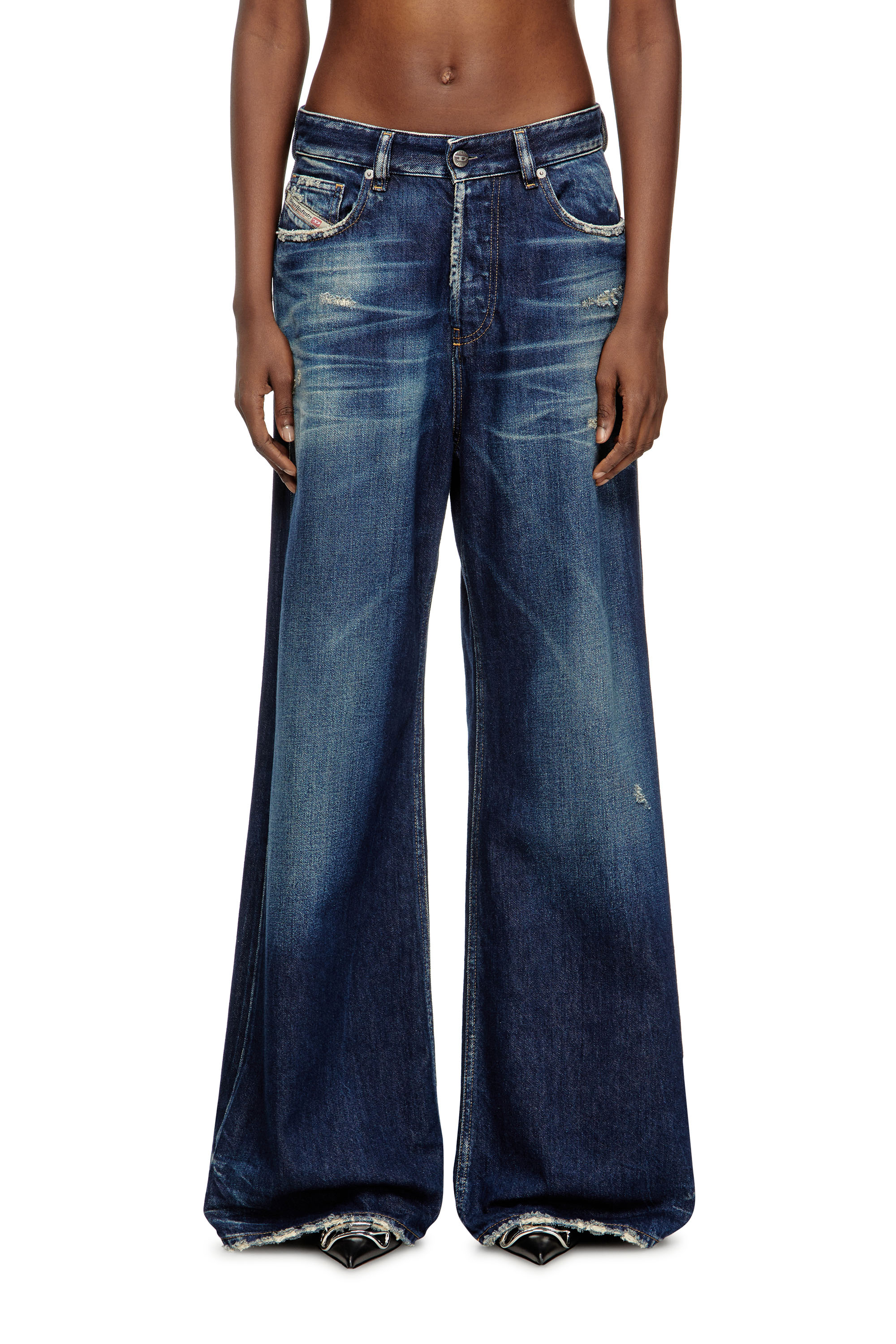 Diesel - Female's Relaxed Jeans 1996 D-Sire 09M06, ダークブルー - 3