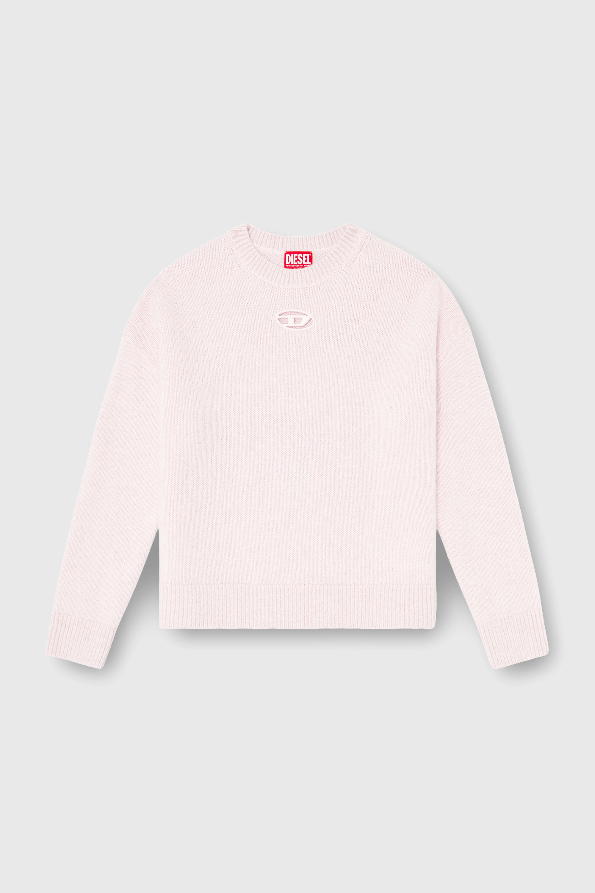 Diesel - M-AREETA, Female's プルオーバーニット in ピンク / ホワイト - 2