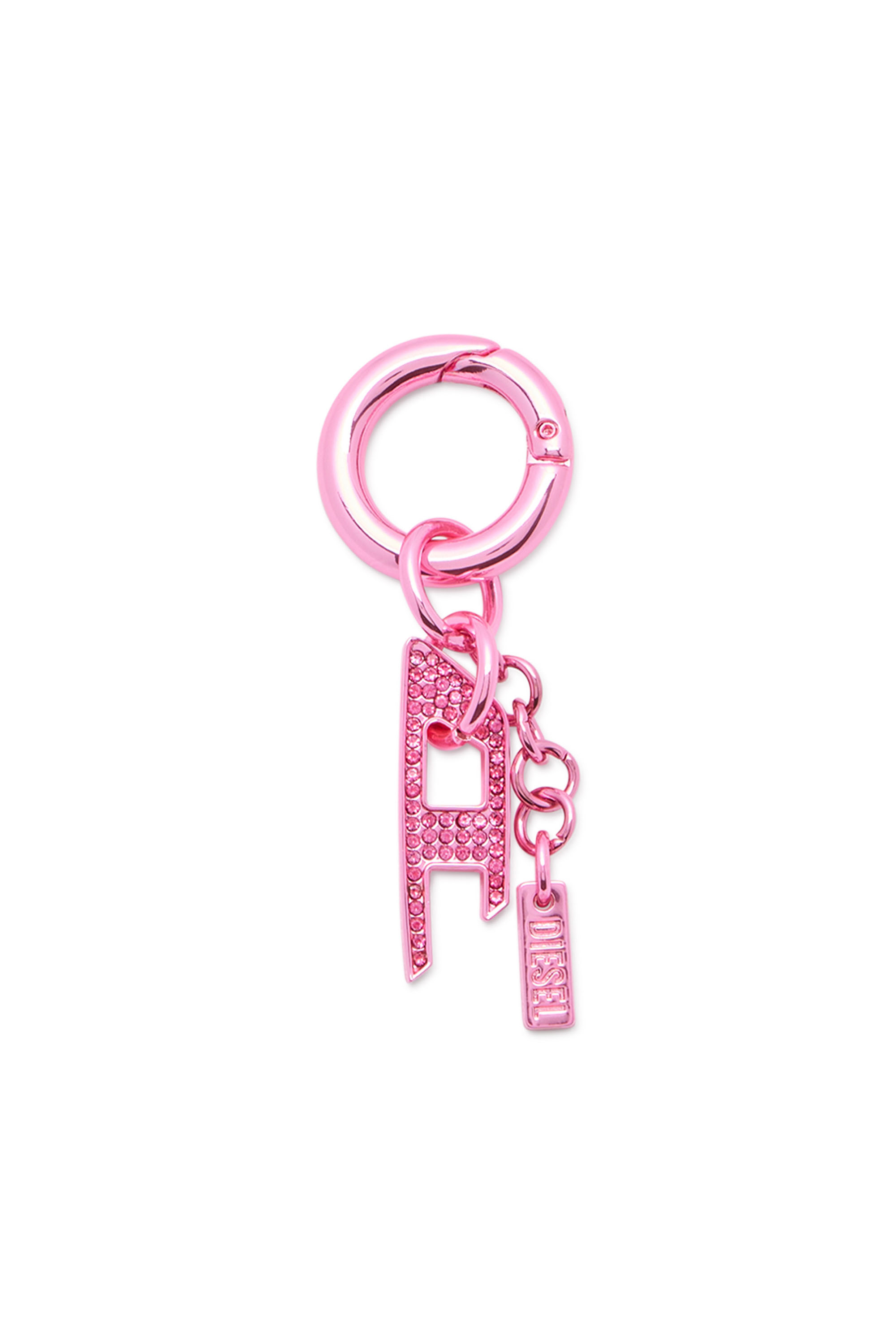 Diesel - CHARM-D, Unisex's Charm with rhinestone D charm in ピンク / ホワイト - 1