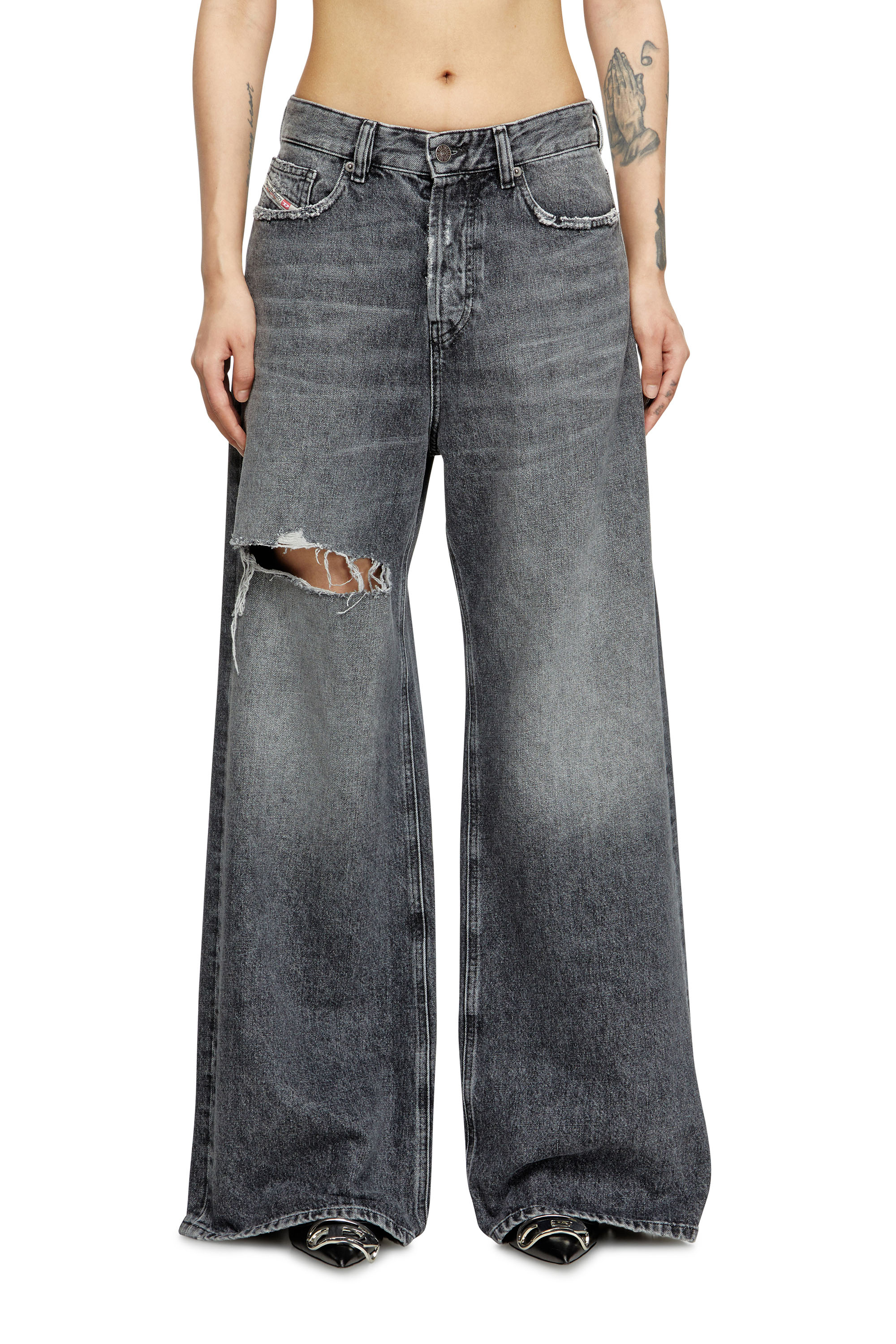Diesel - Female's Relaxed Jeans 1996 D-Sire 007X4, ブラック/ダークグレー - 2