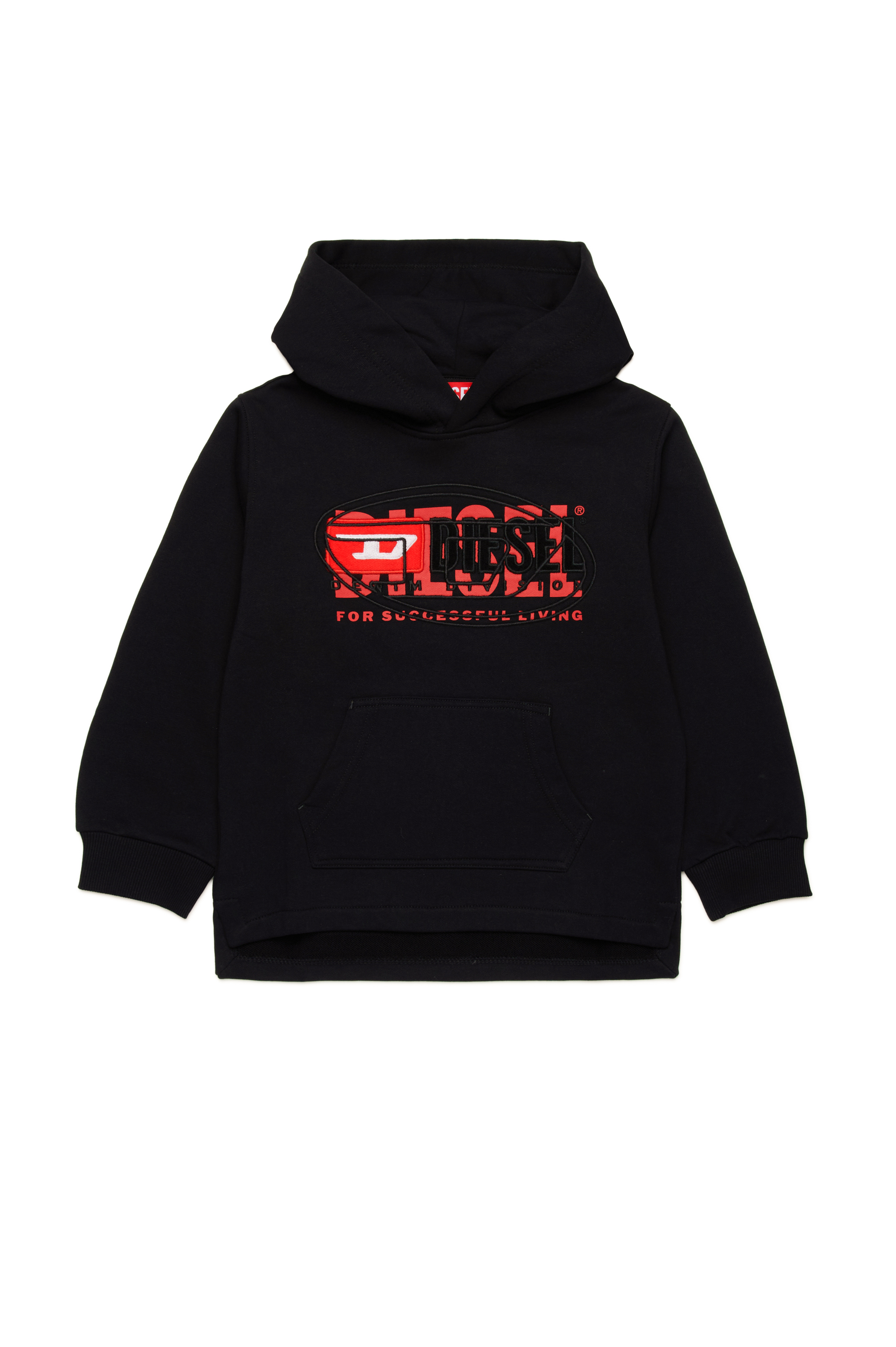 Diesel - SBAXTHOOD OVER, Male's Hoodie with superimposed logos in ブラック - 1