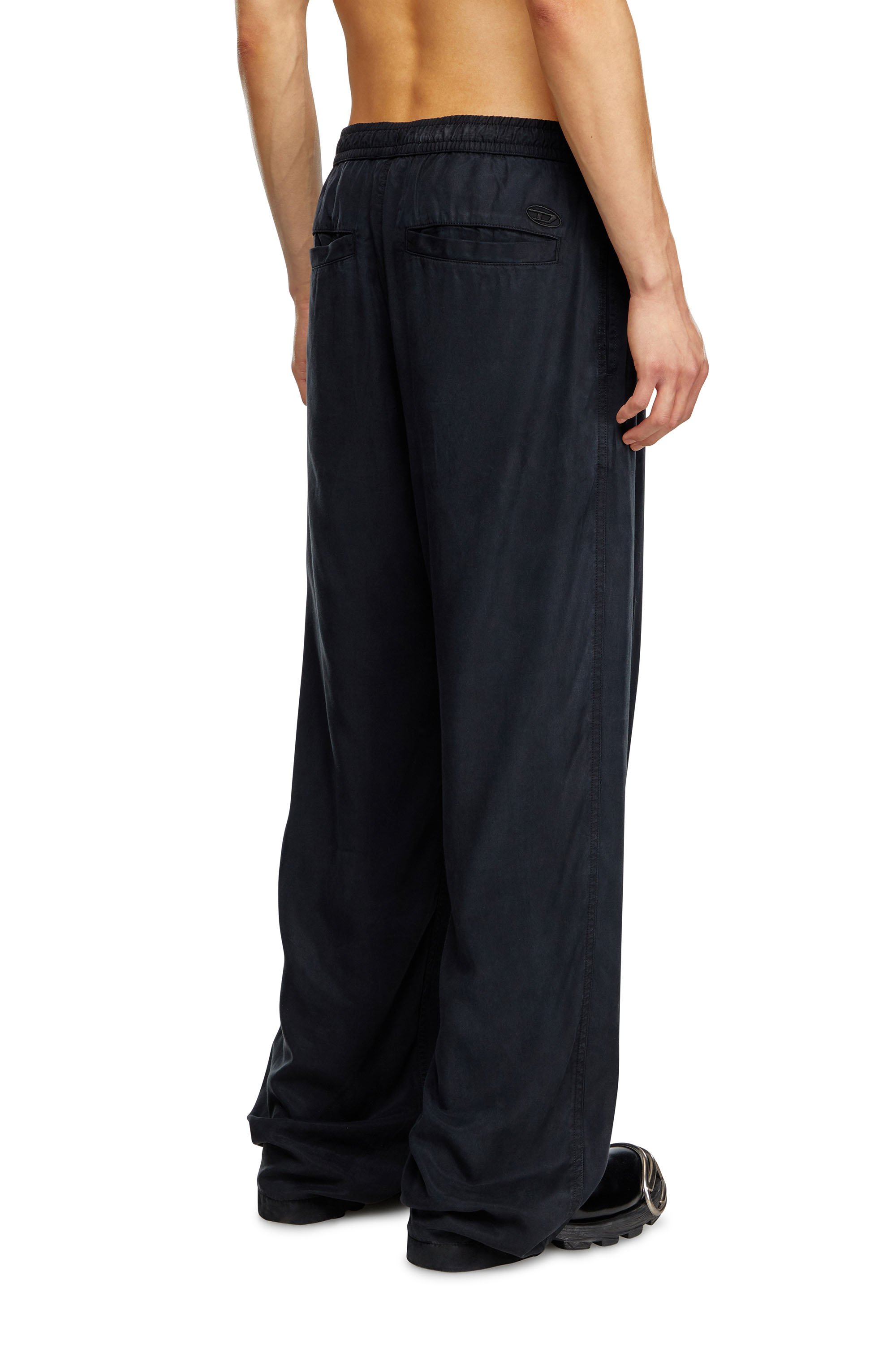 Diesel - P-DREYER-C, Male's Drawstring pants in faded twill in ブラック - 4