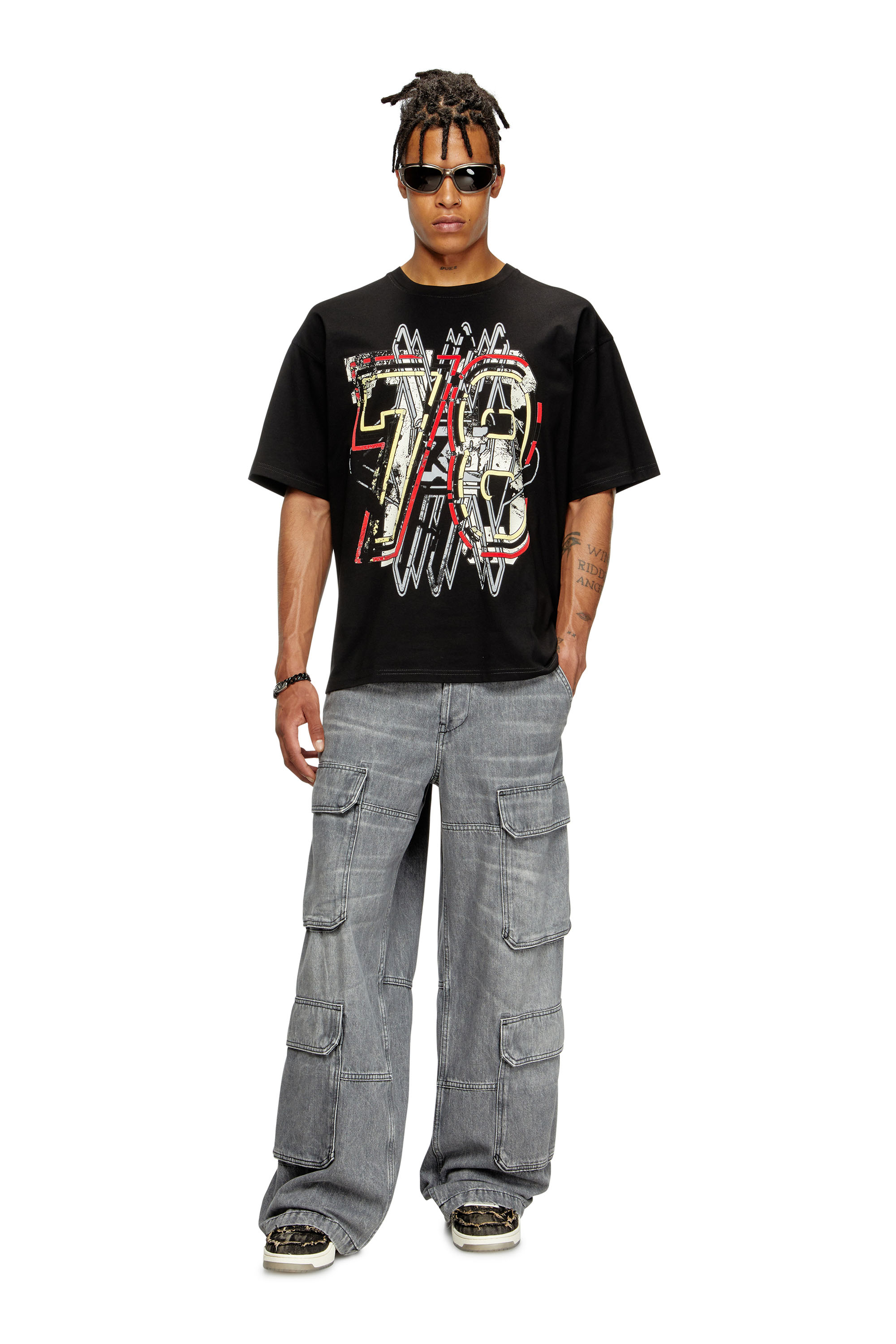 Diesel - T-BOXT-T8, Male's Tシャツ in ブラック - 1