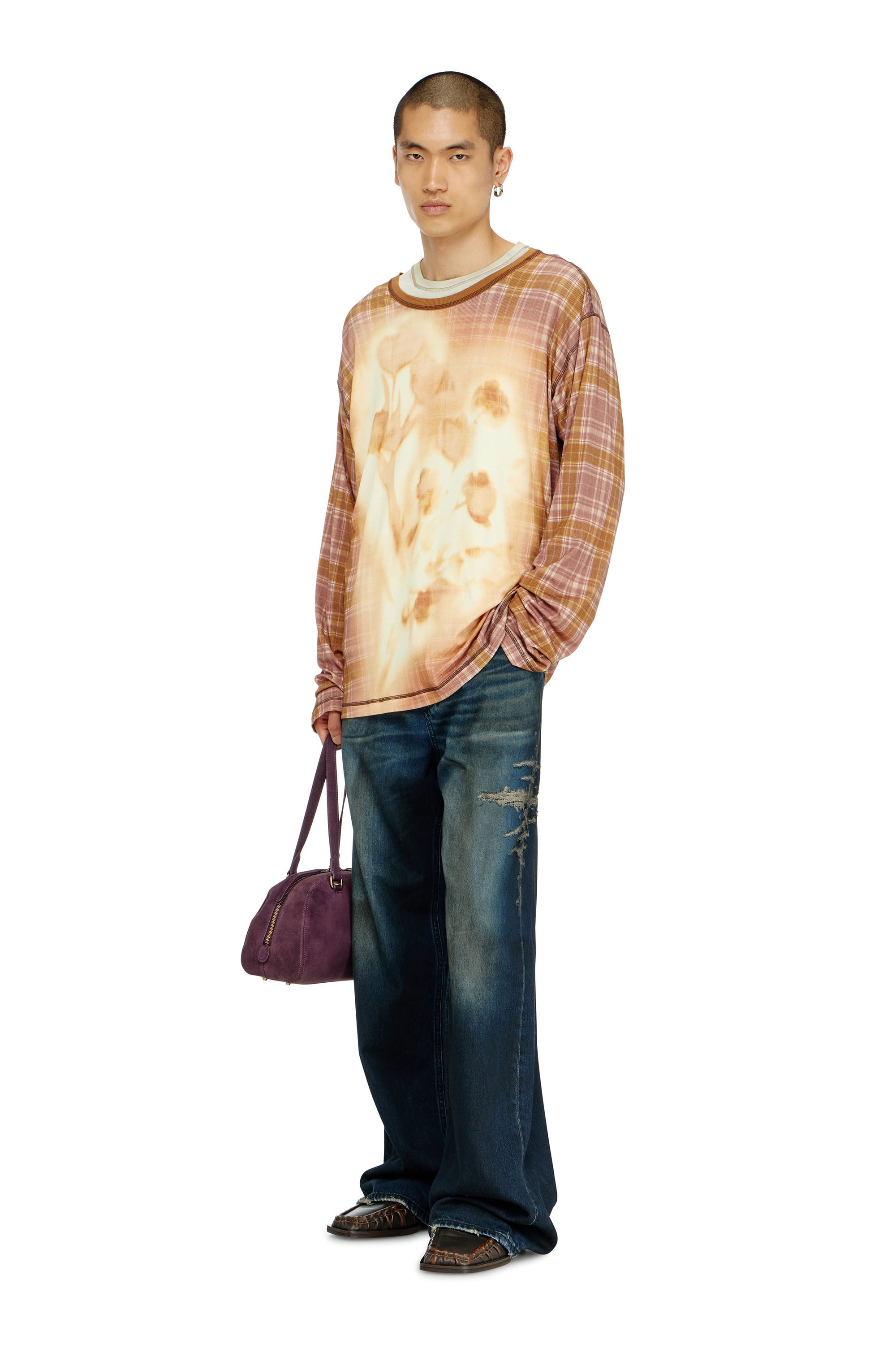 Diesel - T-JOY-LS, Male's 長袖Tシャツ in ライトブラウン - 2