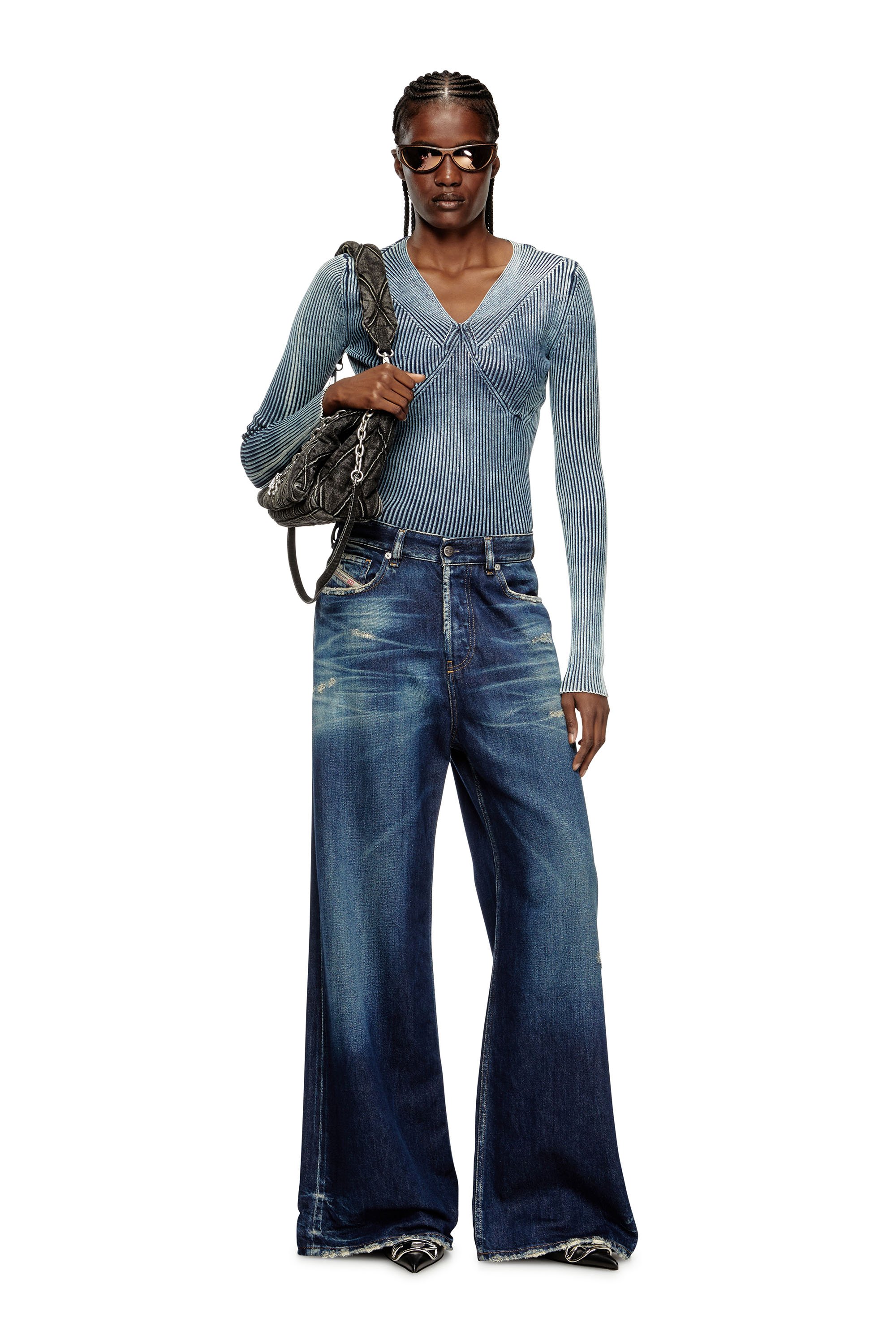 Diesel - Female's Relaxed Jeans 1996 D-Sire 09M06, ダークブルー - 2