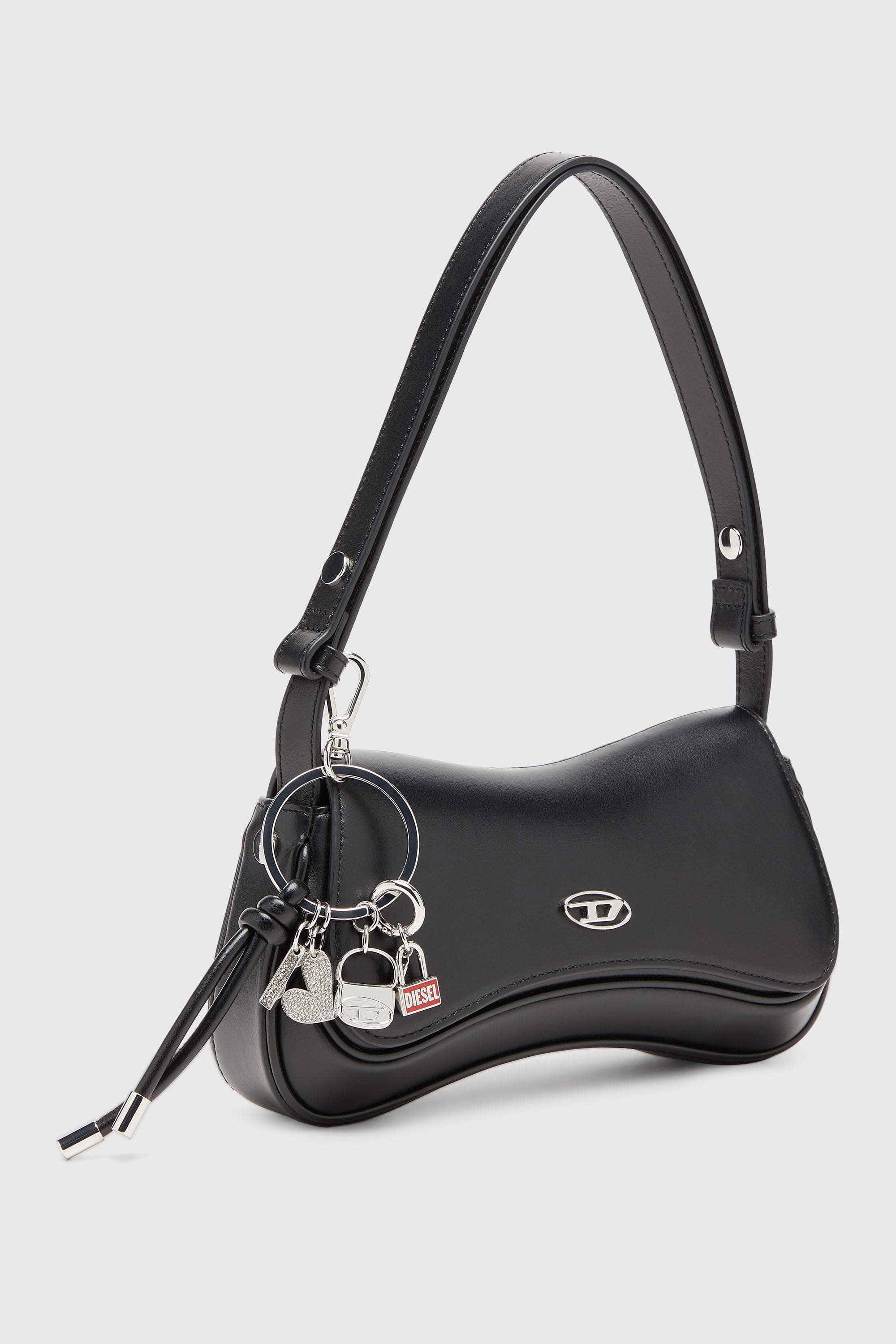 Diesel - MULTI III, Female's Keyring charm with heart and bag pendants in シルバー/ブラック - 2