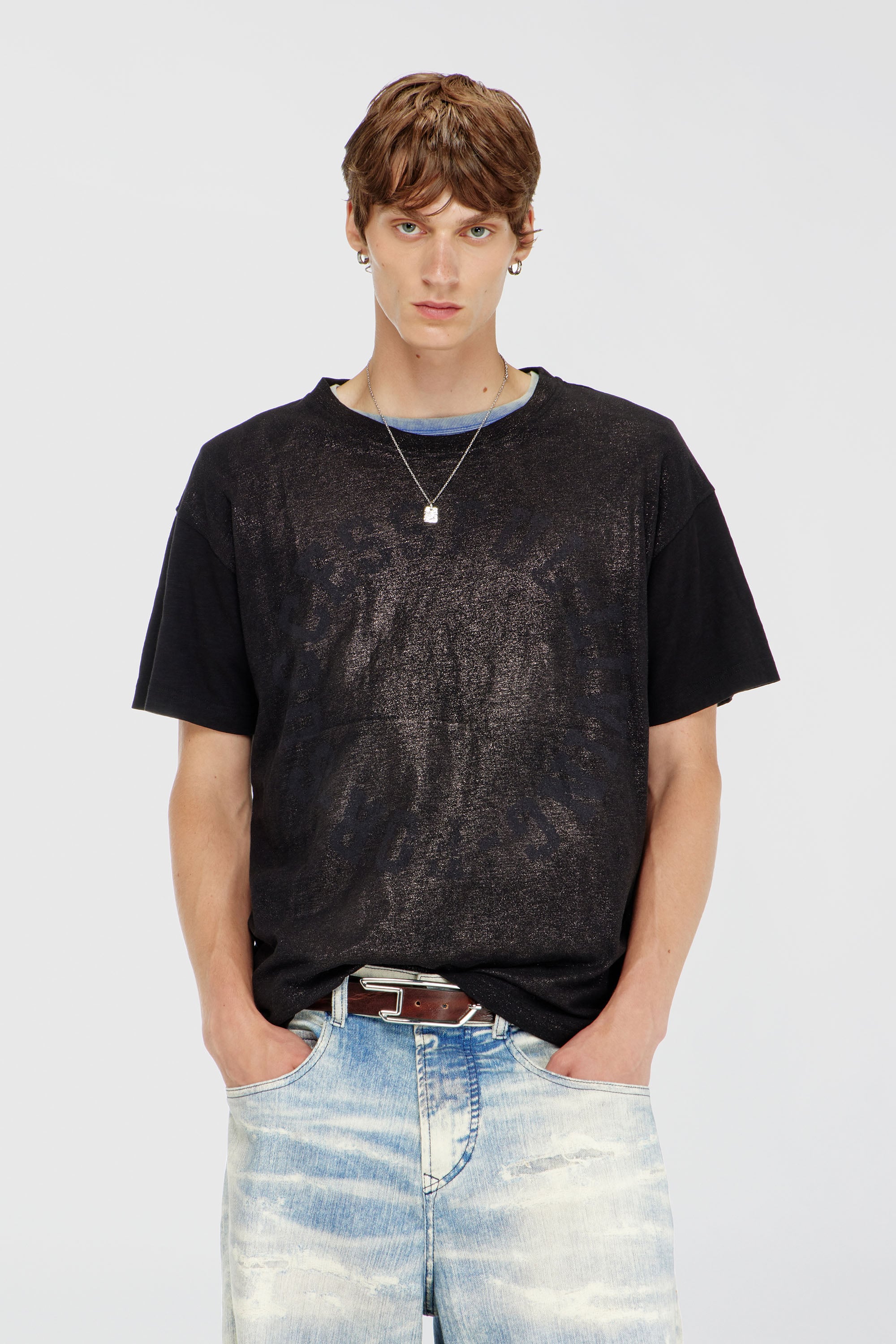 Diesel - T-NORM-AA2, Male's Tシャツ in ブラック - 1