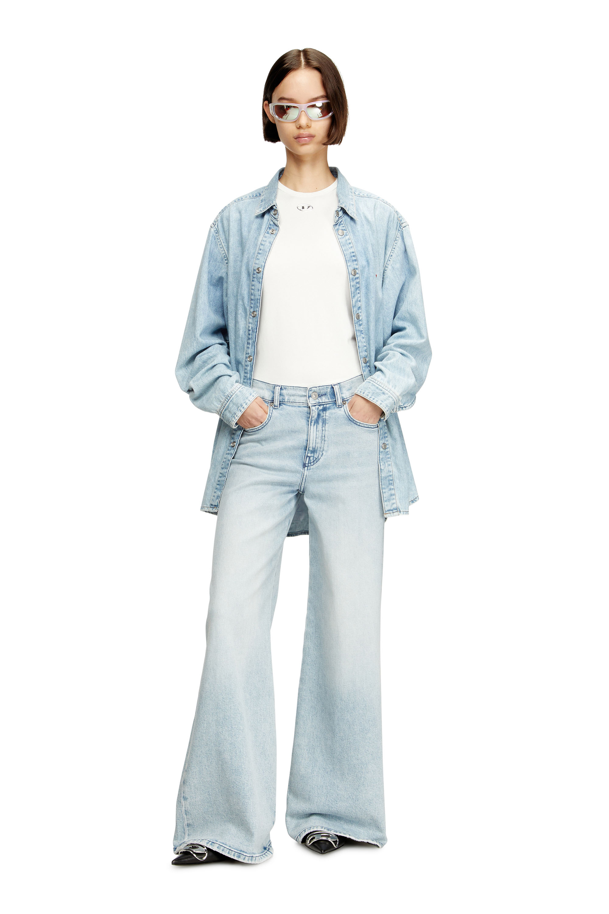 Diesel - T-UNCUTIESLONG-OD, Female's 半袖トップ in ホワイト - 2