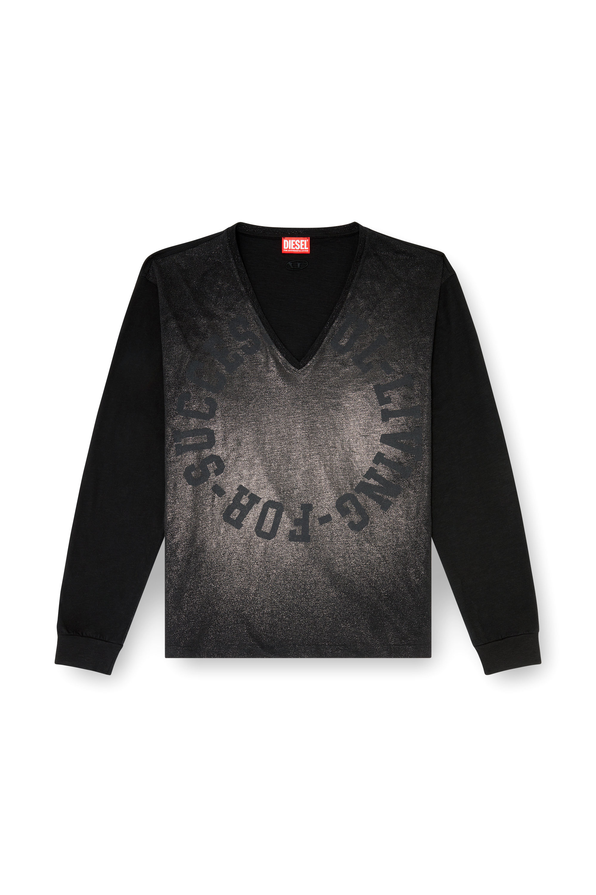 Diesel - T-ANS-LS-V, Male's 長袖Tシャツ in ブラック - 2