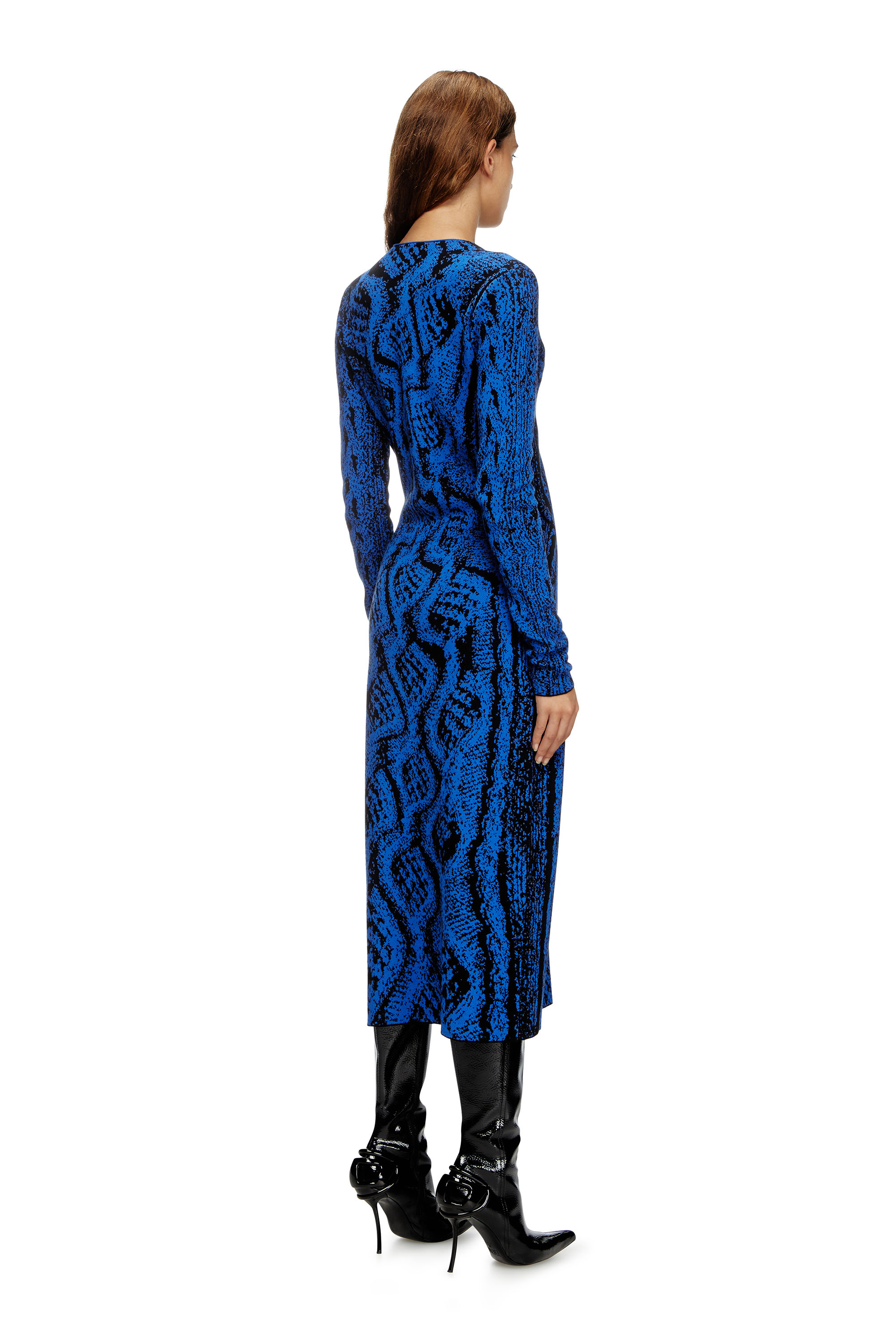 Diesel - M-SOFOCLE-A, Female's Jacquard wrap dress in ブルー - 3