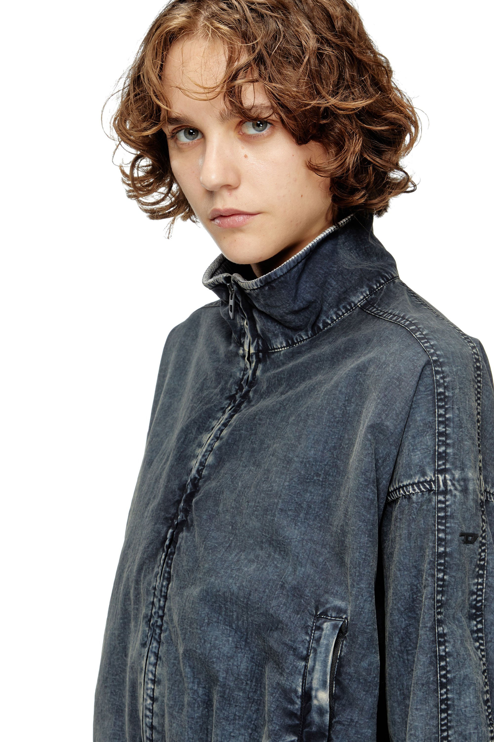 Diesel - G-LEAM-R1, Female's Cropped jacket in recycled nylon taslan in ダークブルー - 5