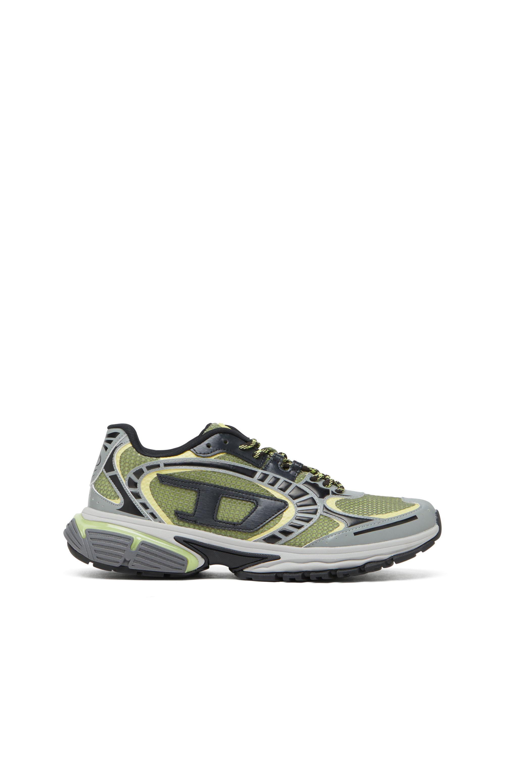 Diesel - S-PRO-V-DENSE LOW, Male's S-Pro-V-Dense-Mesh sneakers with Oval D logo in グレー/グリーン - 1