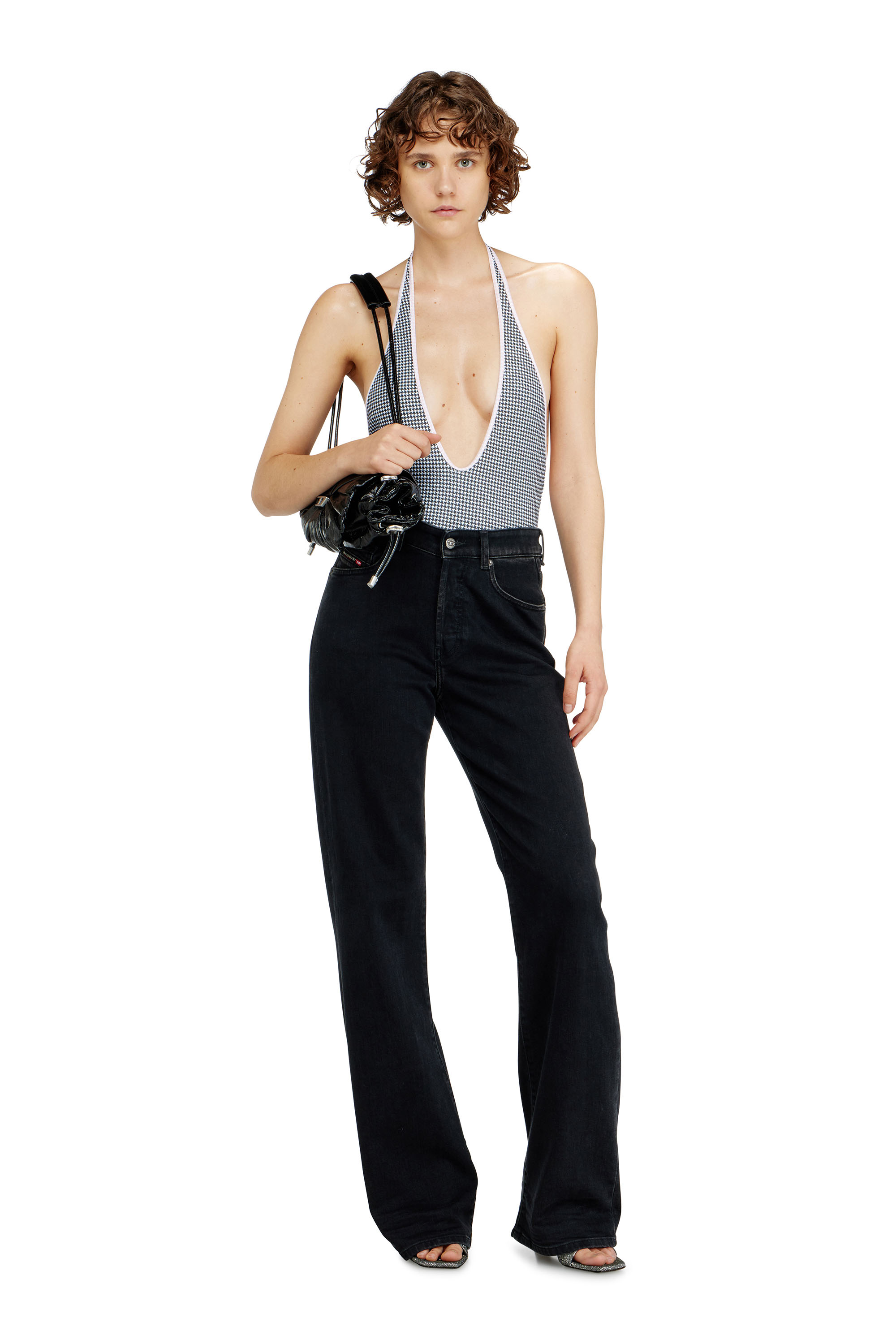 Diesel - ALLIE-D-CORE, Female's Swimsuit with houndstooth print in グレー - 4