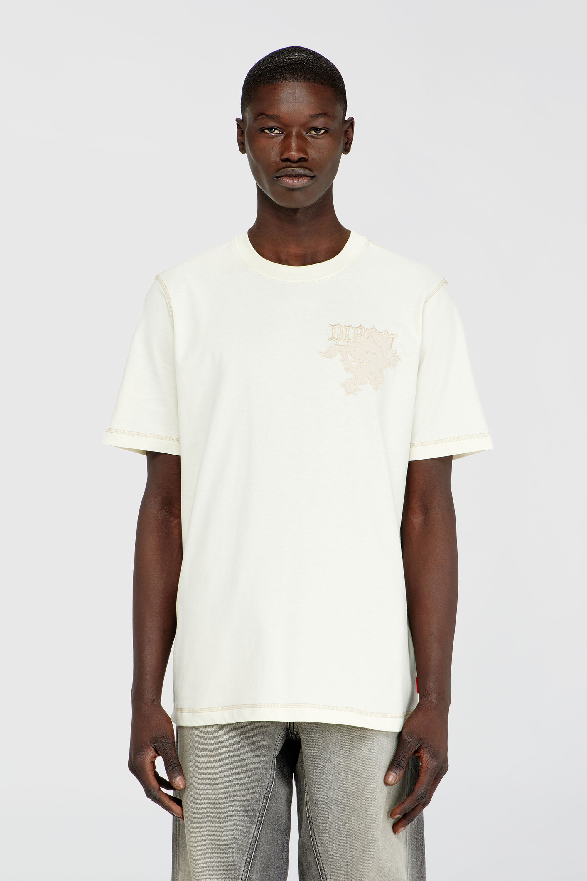 Diesel - T-ADJUST-NOTCH, Male's Tシャツ in ホワイト - 1