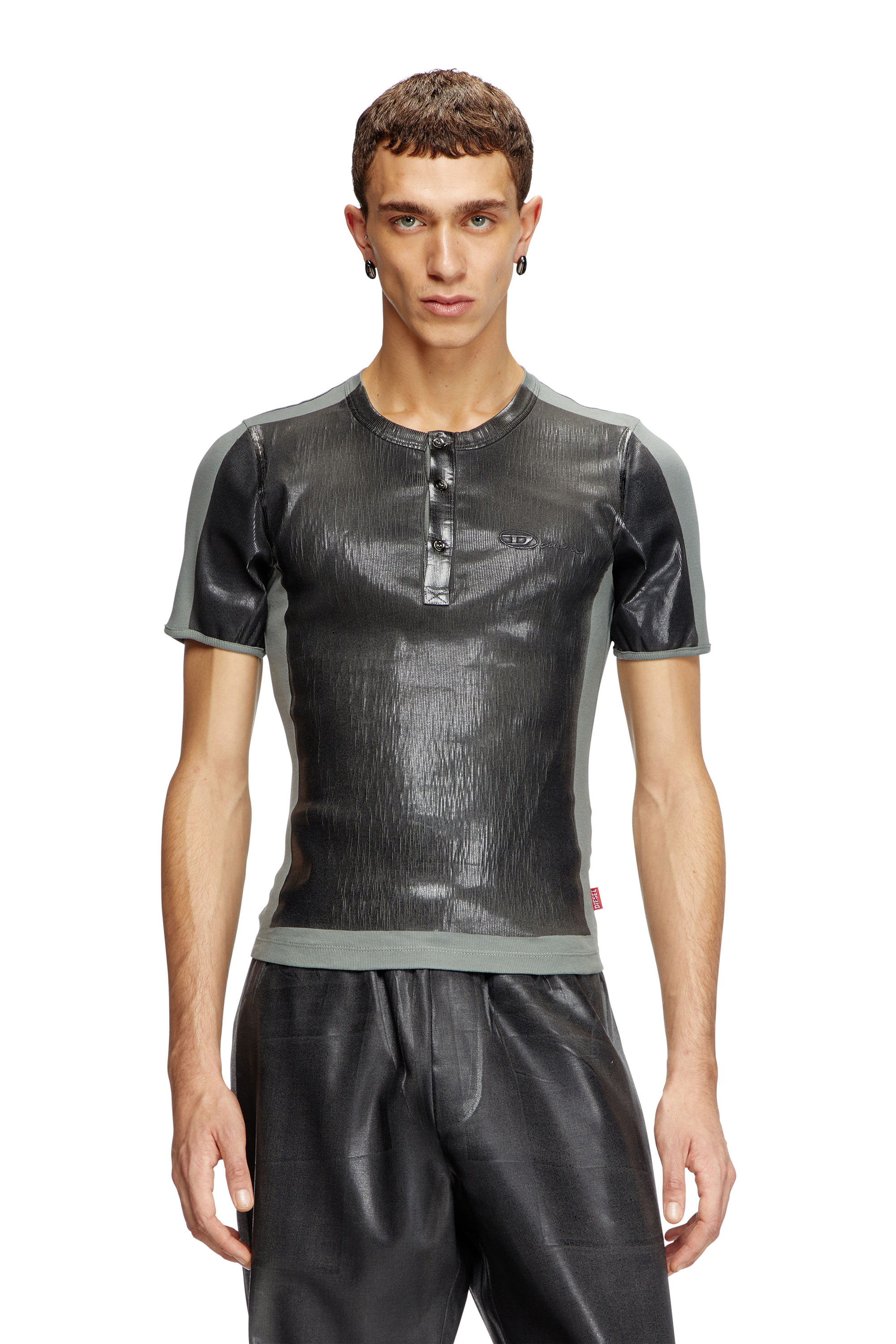 Diesel - T-RIBBER-DD, Unisex's Tシャツ in ダークグレー - 3