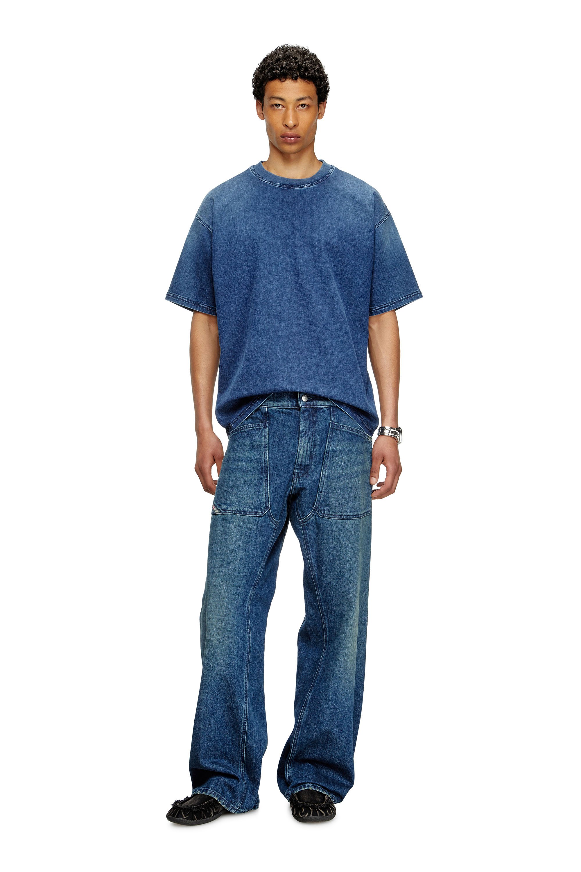 Diesel - D-BOX JOGG, Male's T-shirt in JoggJeans in ブルー - 1