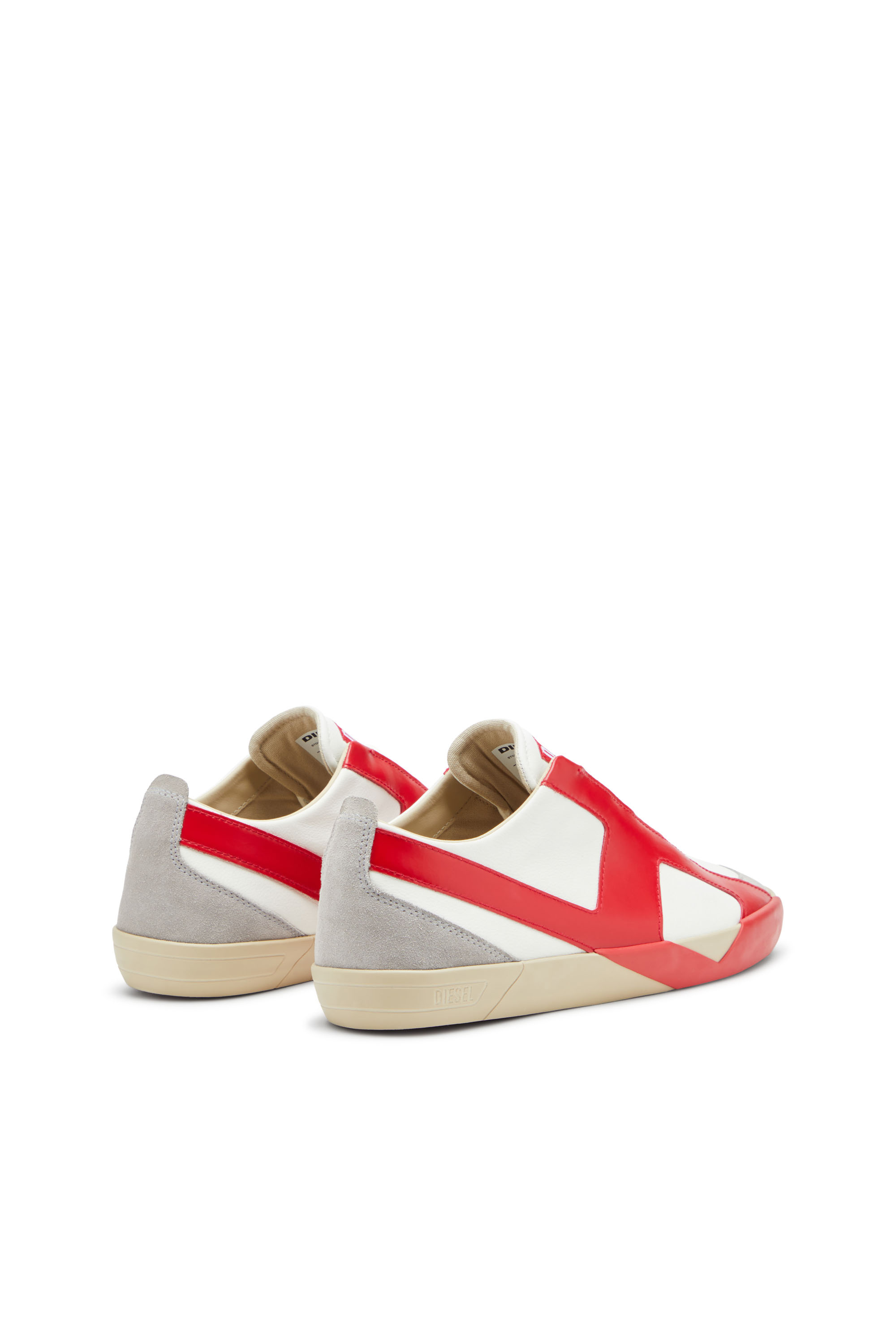 Diesel - S-SLANTE-D LOW, Male's S-Slante-D-Sneakers in suede and leather with D logo in ホワイト/レッド/ブルー - 3