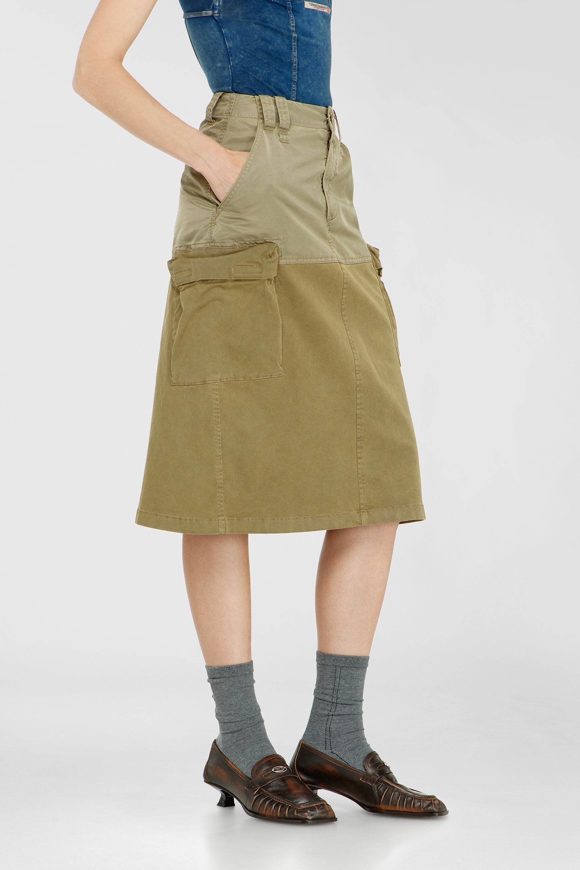 Diesel - O-DELE, Female's スカート in オリーブグリーン - 2