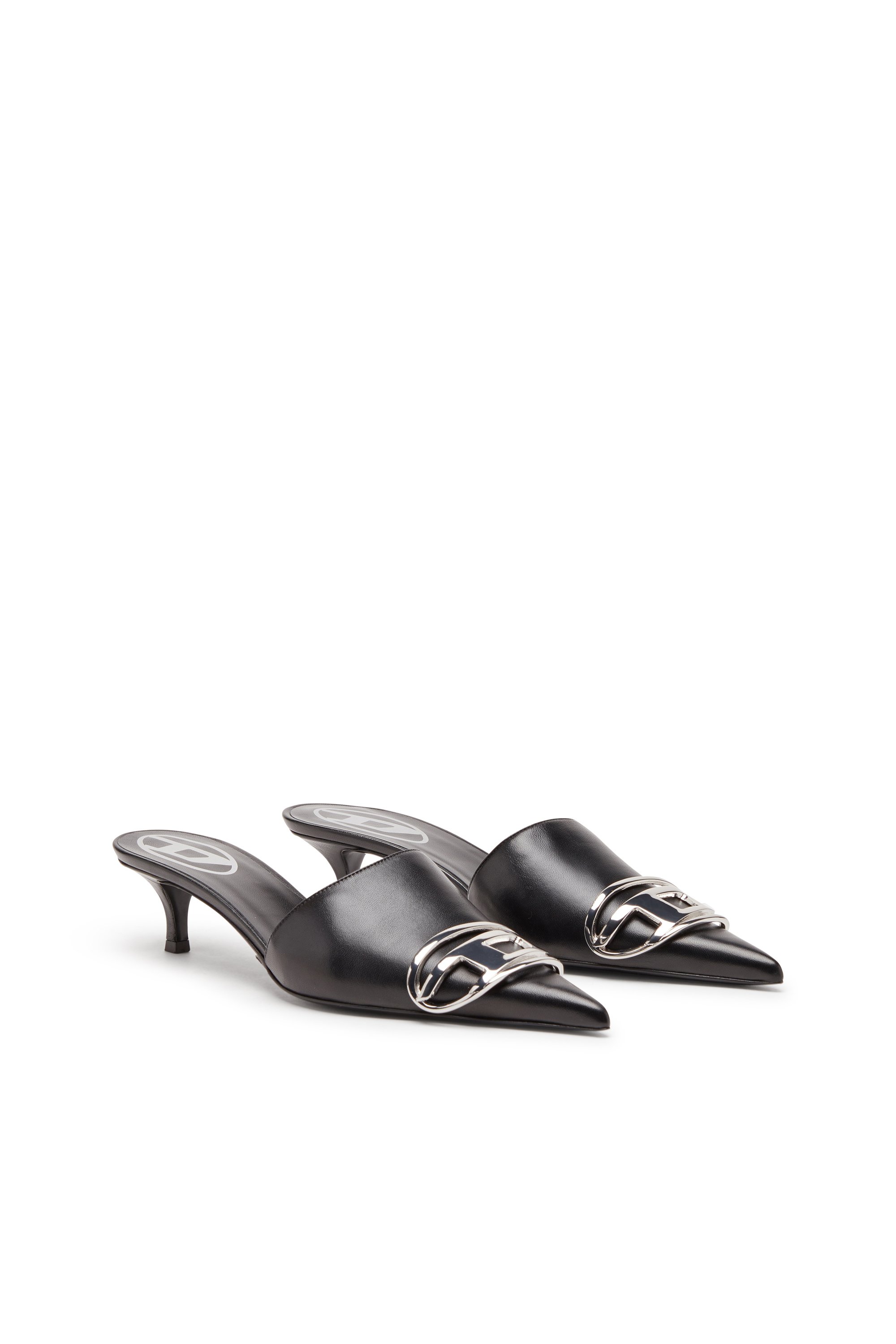 Diesel - D-VENUS KITTIE B, Female's D-Venus-Kitten-heel mules in nappa leather in ブラック - 2