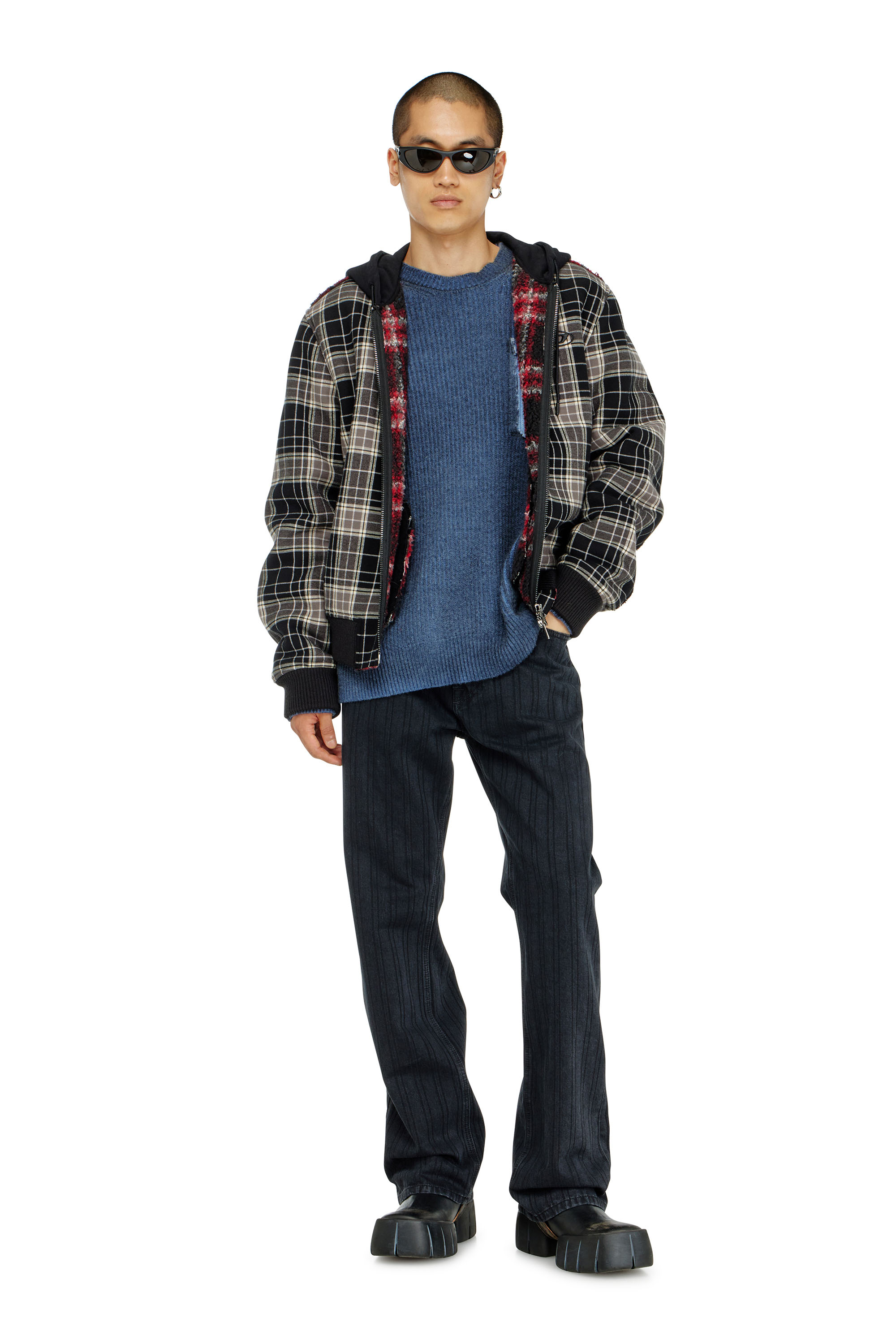 Diesel - W-KUNST, Male's ボンバージャケット in グレー/ブラック - 1
