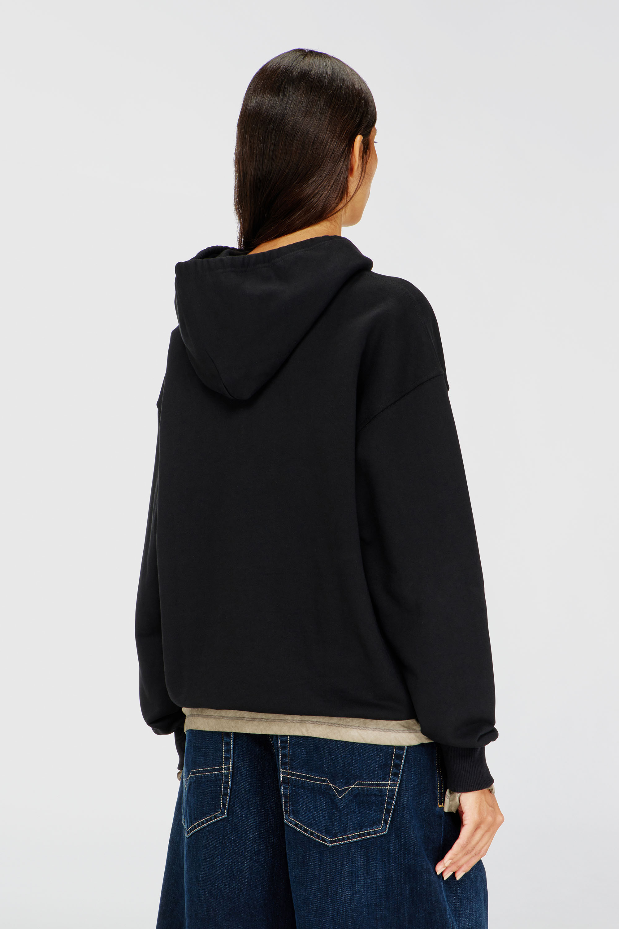 Diesel - F-BUXT-HOOD-OD, Female's プルオーバーパーカー in ブラック - 4