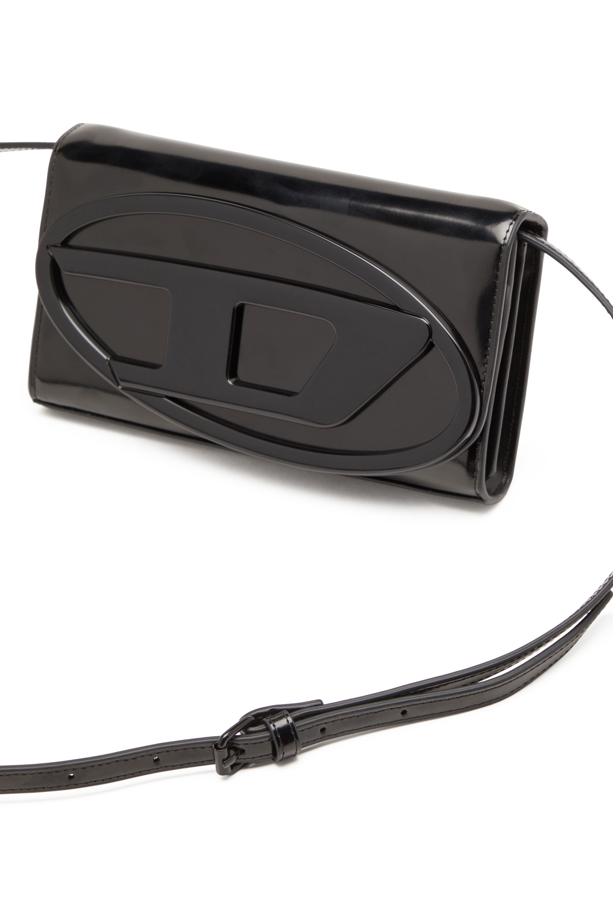 Diesel - 1DR WALLET STRAP, Female's Wallet bag in mirrored leather in ブラック - 5