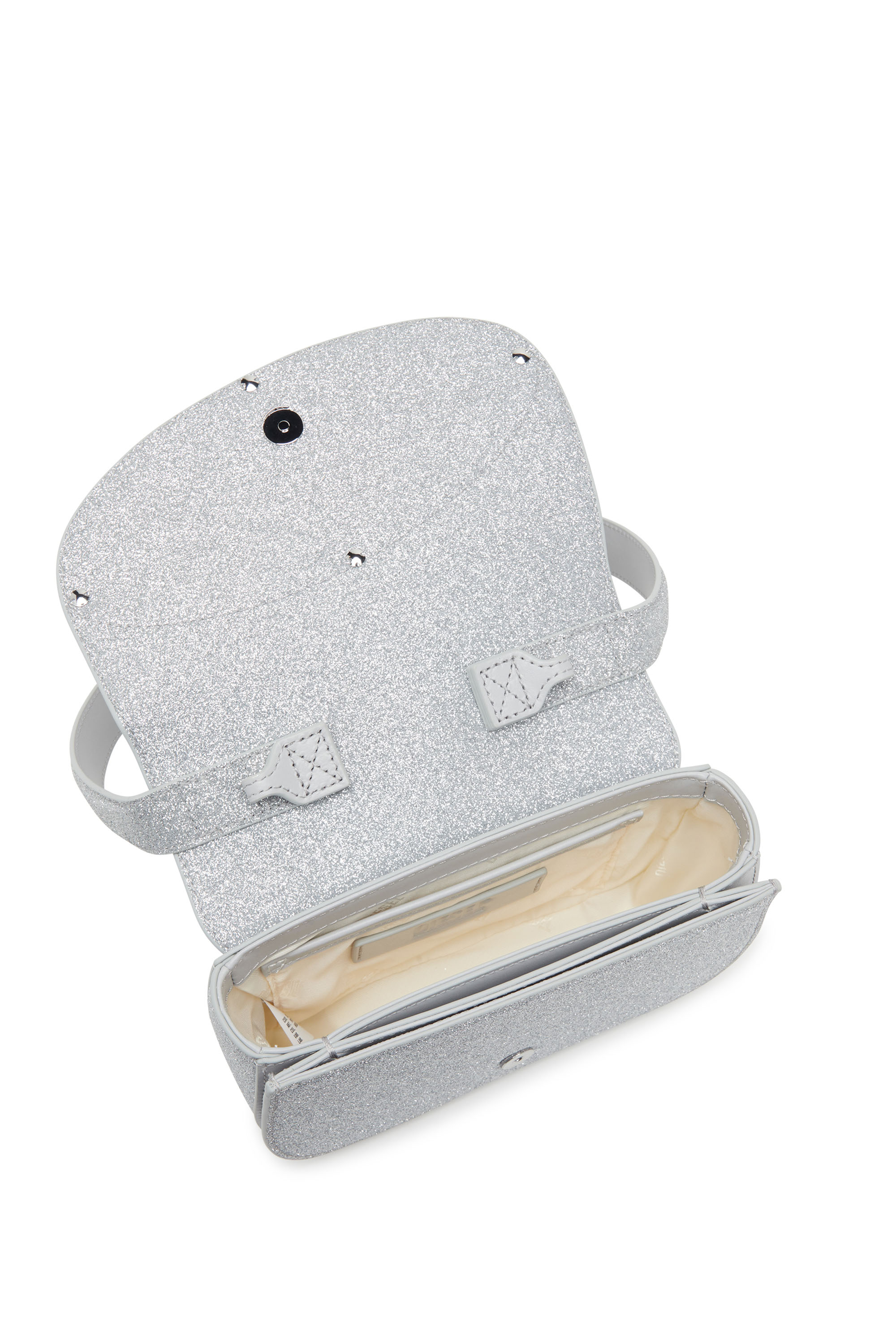 Diesel - 1DR, Female's 1DR-Iconic shoulder bag in glitter fabric in シルバー - 5