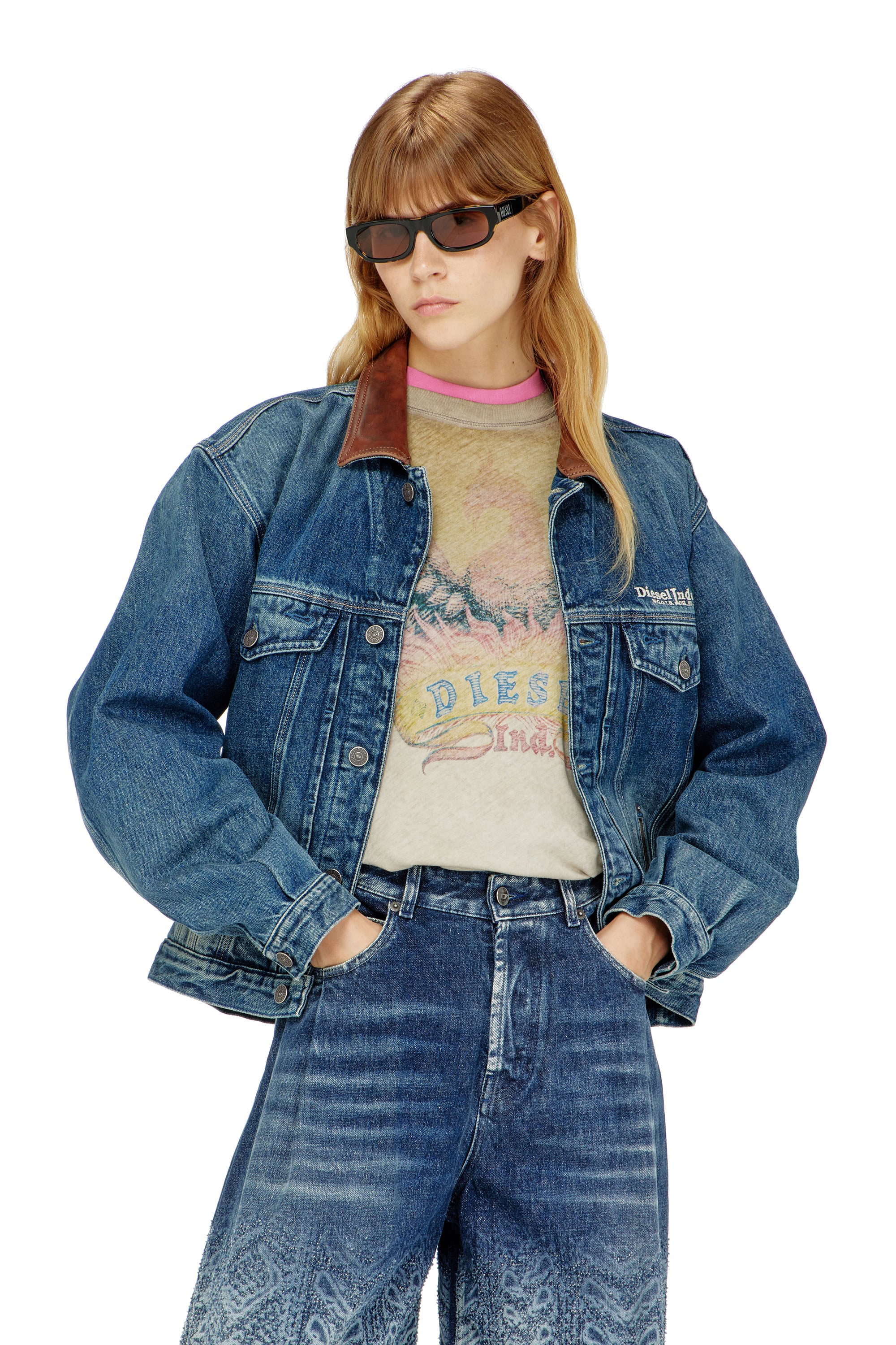 Diesel - D-DENVER-S1, Unisex's デニムジャケット in ブルー - 2