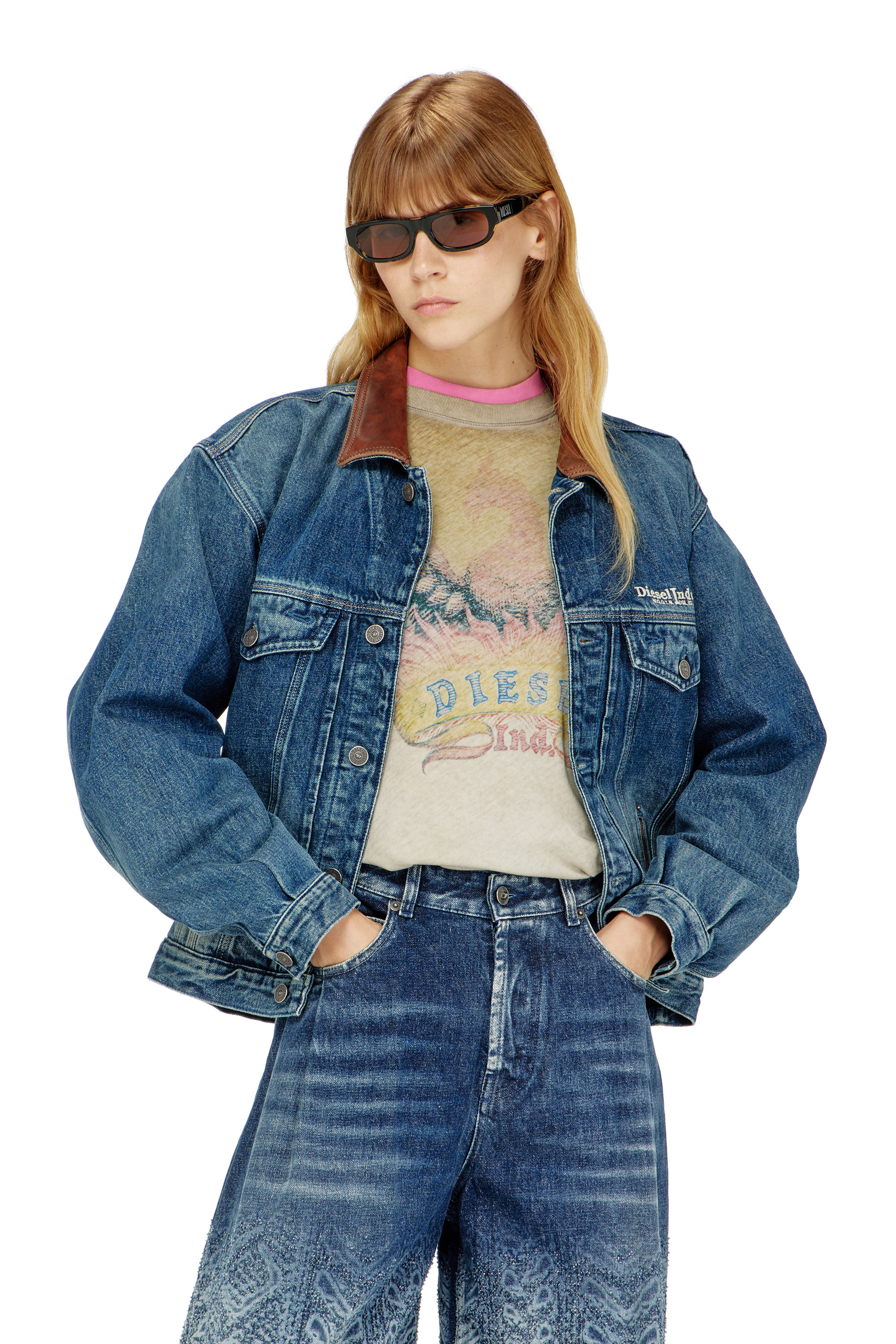 Diesel - D-DENVER-S1, Unisex's デニムジャケット in ブルー - 6