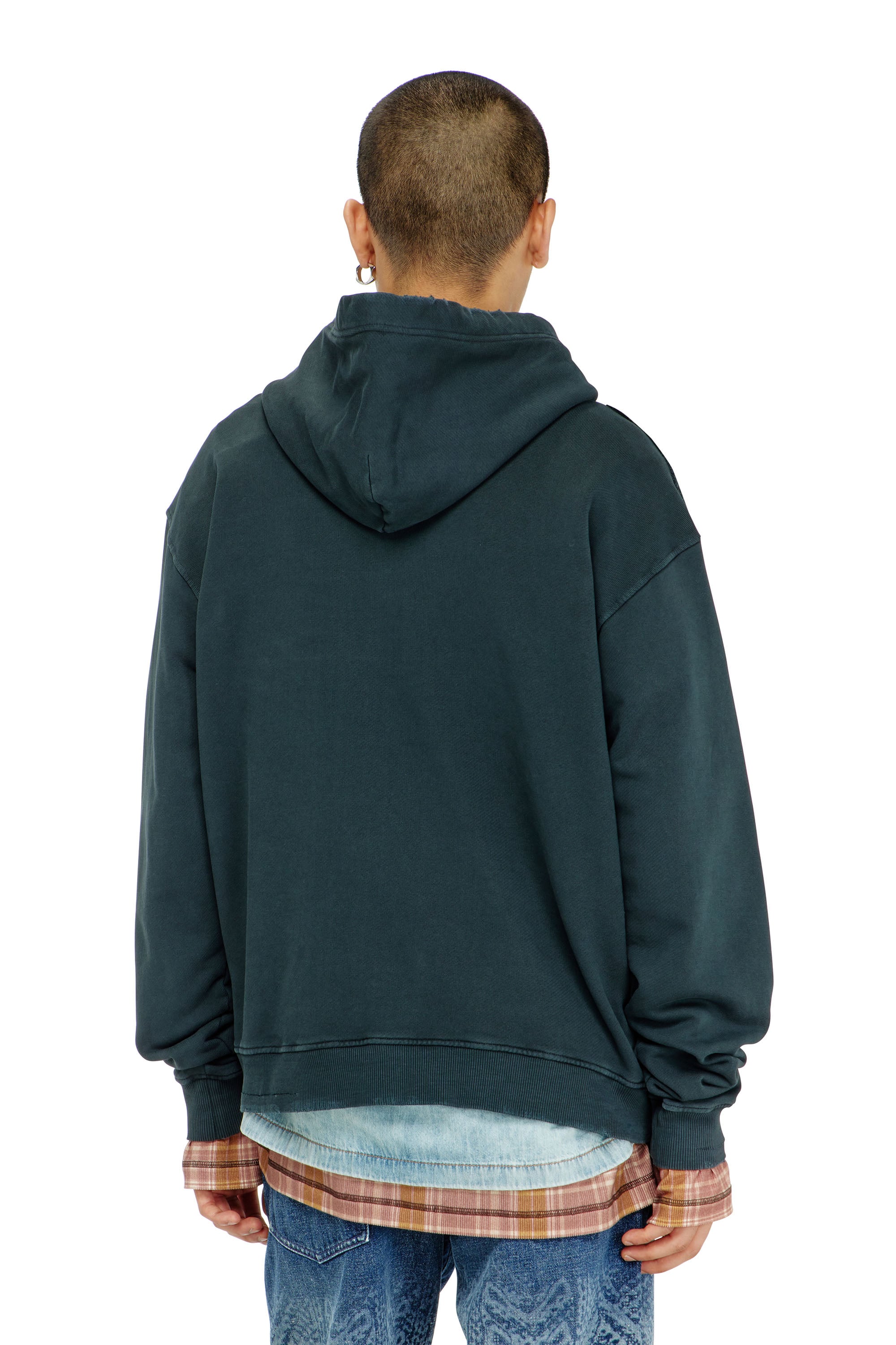 Diesel - S-NORM-HOOD-CRYSTALS, Male's プルオーバーパーカー in ダークグリーン - 4