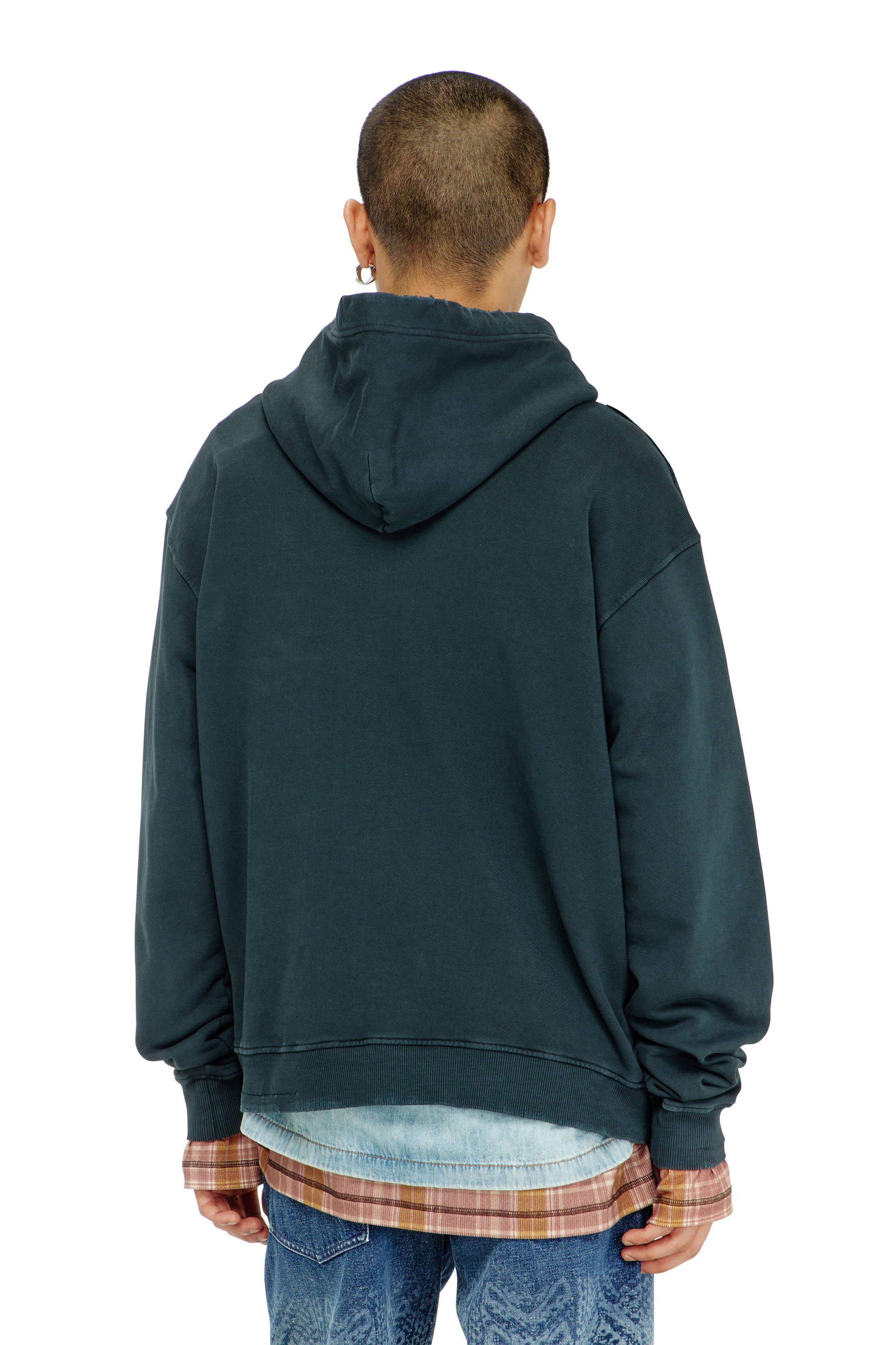 Diesel - S-NORM-HOOD-CRYSTALS, Male's プルオーバーパーカー in ダークグリーン - 4