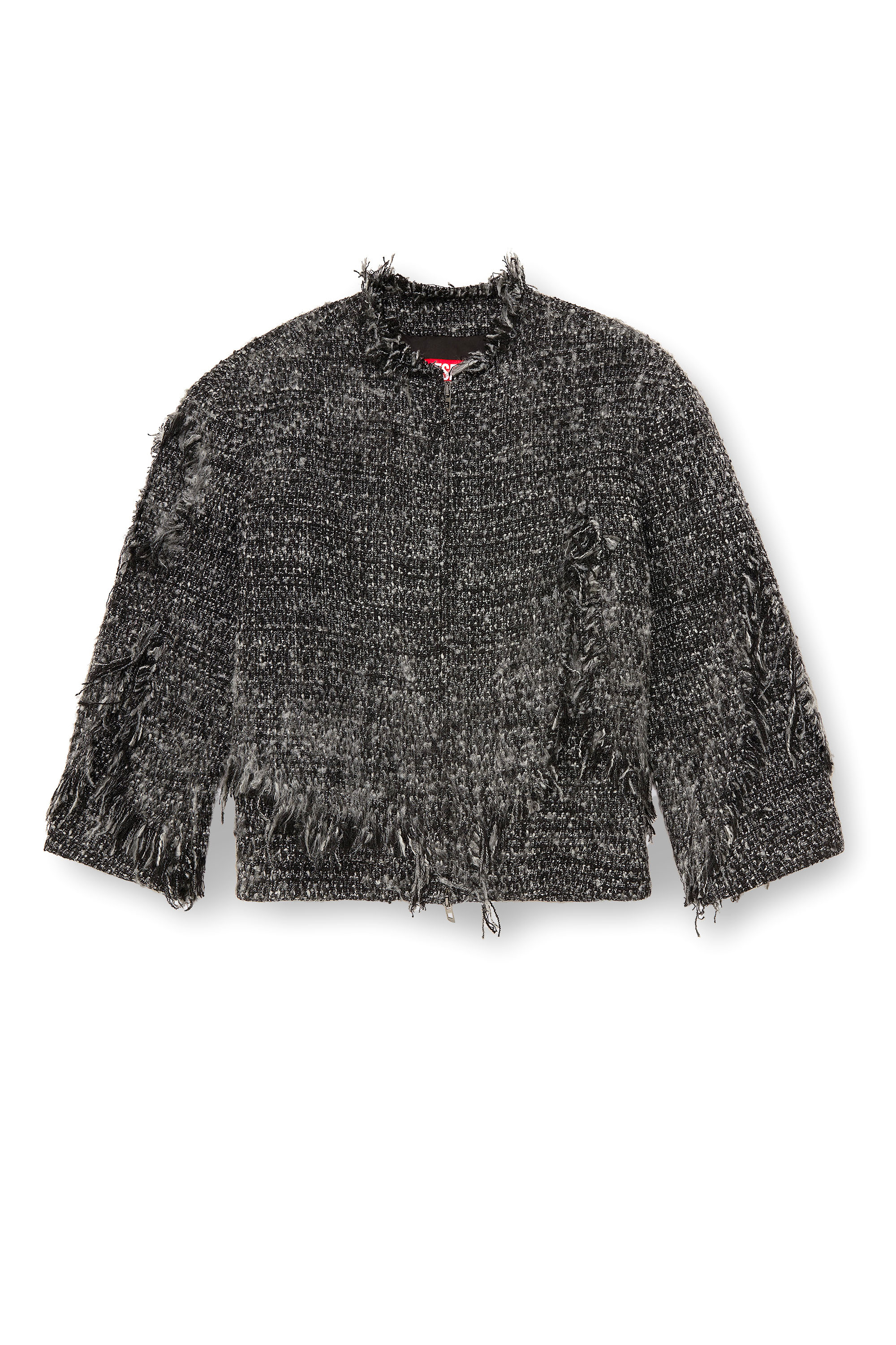 Diesel - J-ABERDEEN, Male's Layered jacket in destroyed bouclé in ブラック - 2