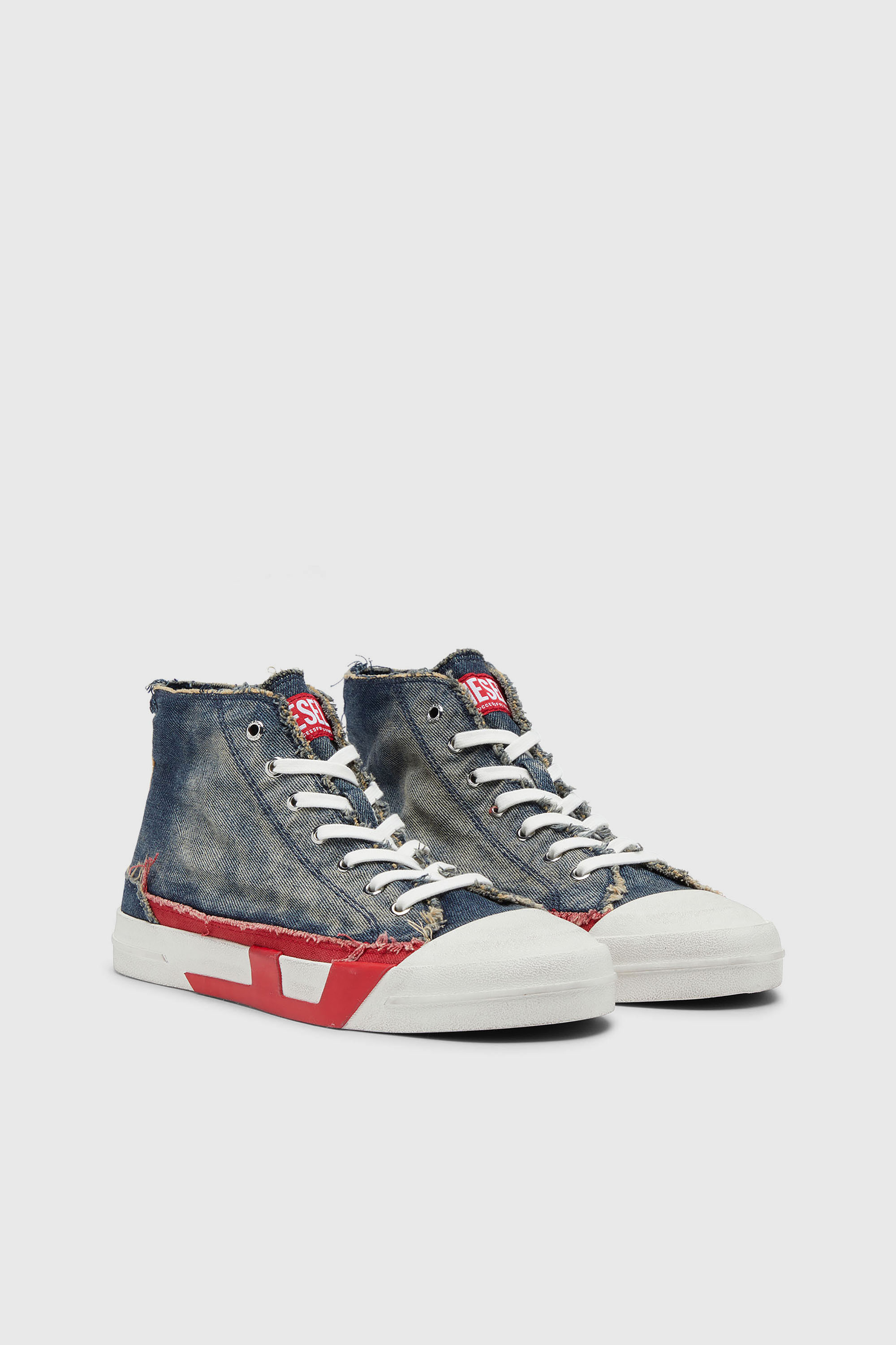 Diesel - S-D-VERSE MID II, Male's ミッドカットスニーカー in ブルー/レッド - 2