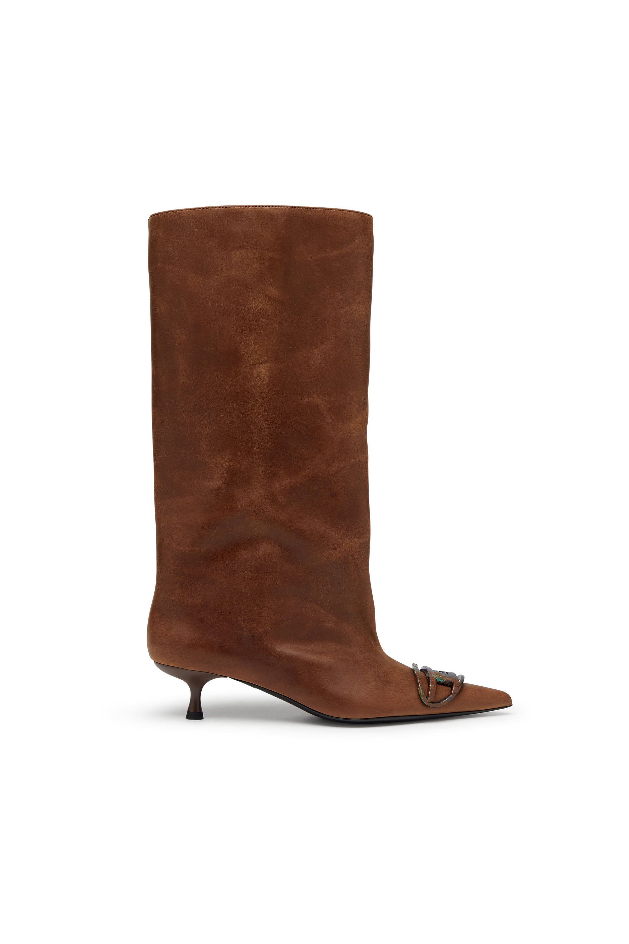 Diesel - D-VENUS 40 KB TUBE, Female's D-Venus-Knee-high boots in oiled leather in ブラウン - 1