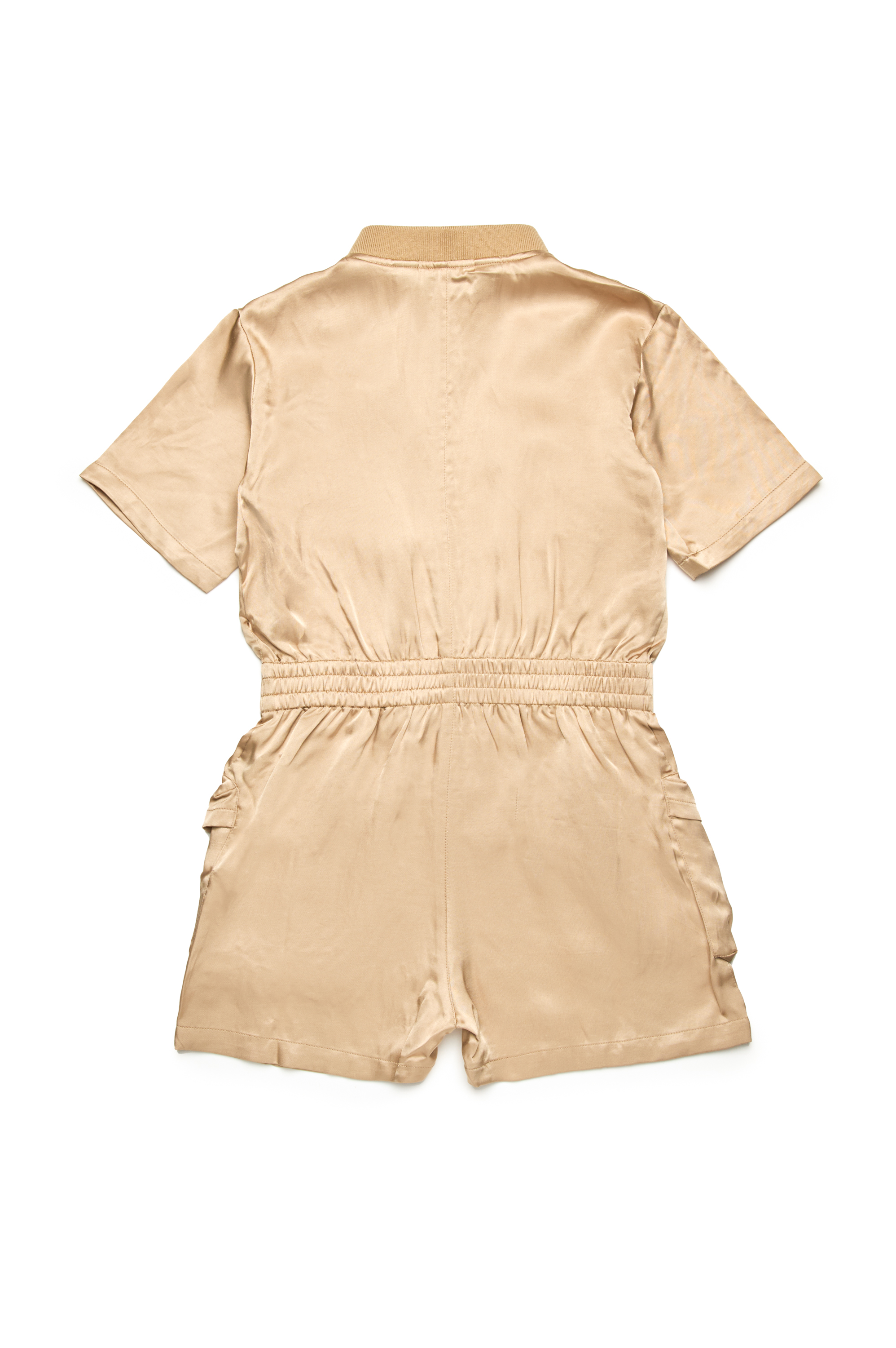 Diesel - JVENY, Female's Multipocket playsuit in shiny fabric in ライトブラウン - 2