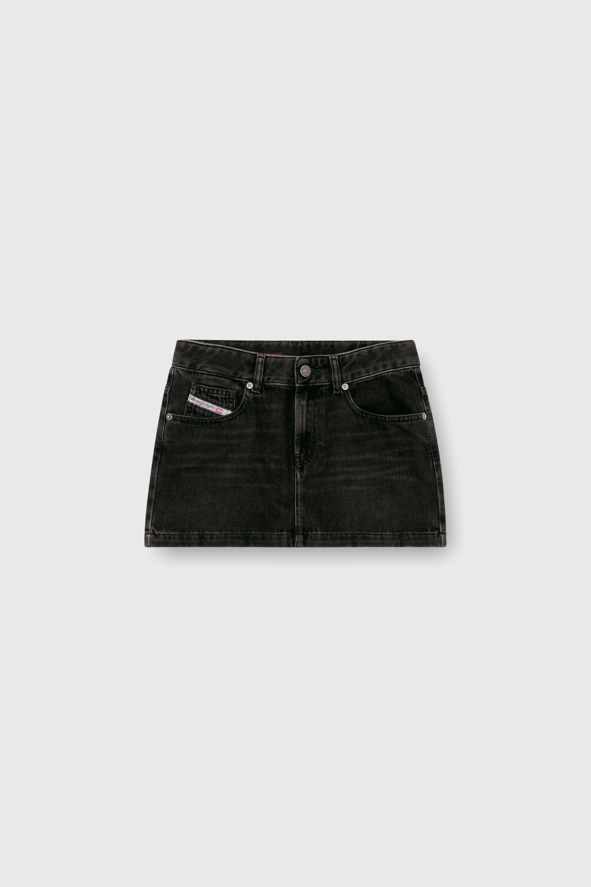 Diesel - DE-RON, Female's Mini skirt in clean-wash denim in ブラック - 2