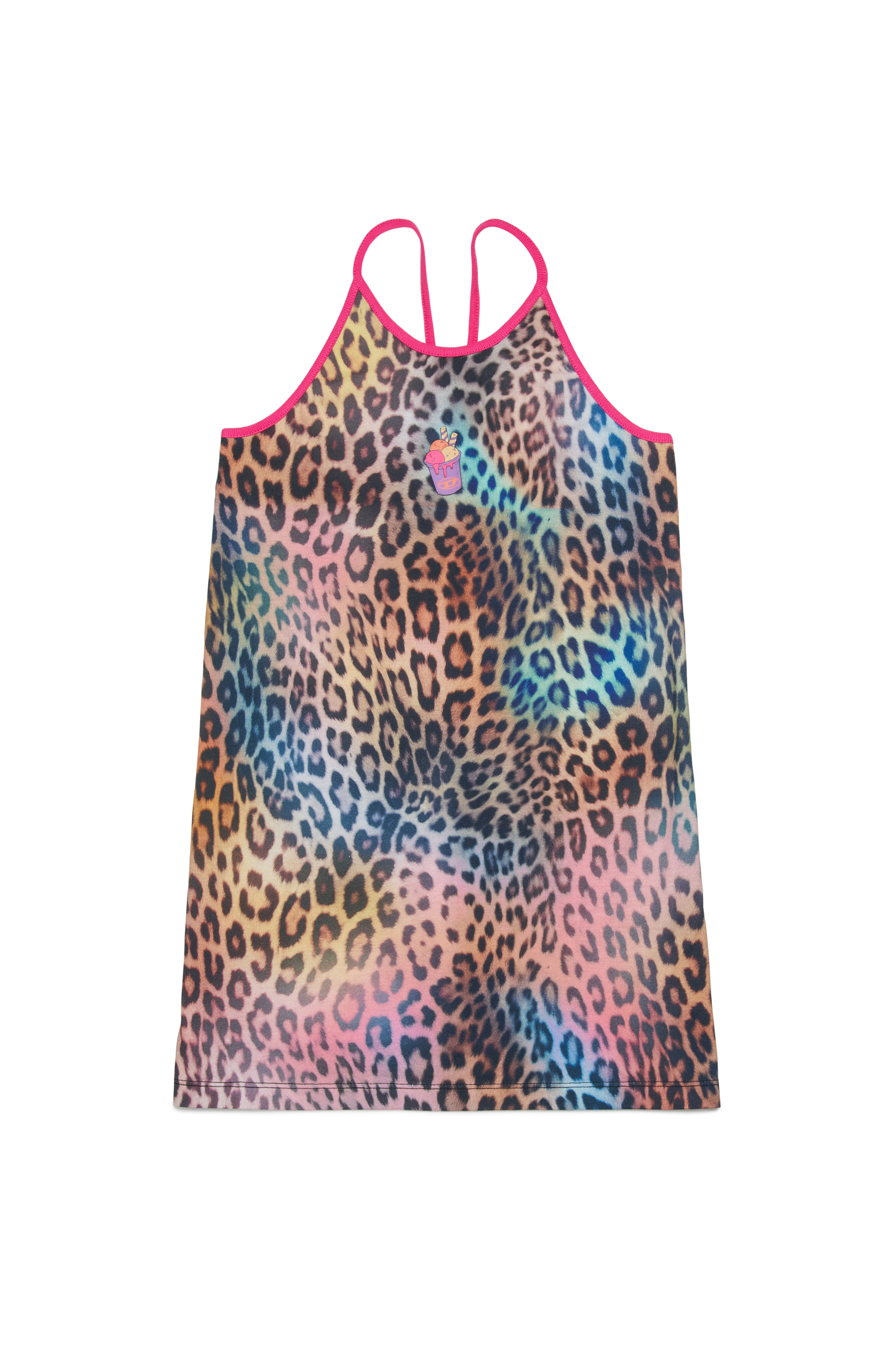 Diesel - MCUPLY, Female's Beach dress with multicolour animal print in ブラウン/ピンク - 1