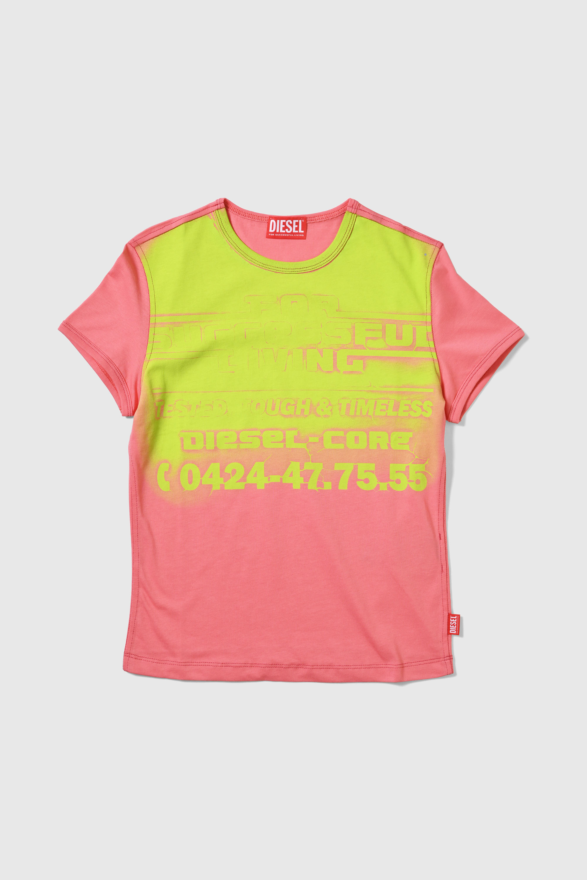 Diesel - T-SHIRT, Male's T-SHIRT in ピンク / ホワイト - 1